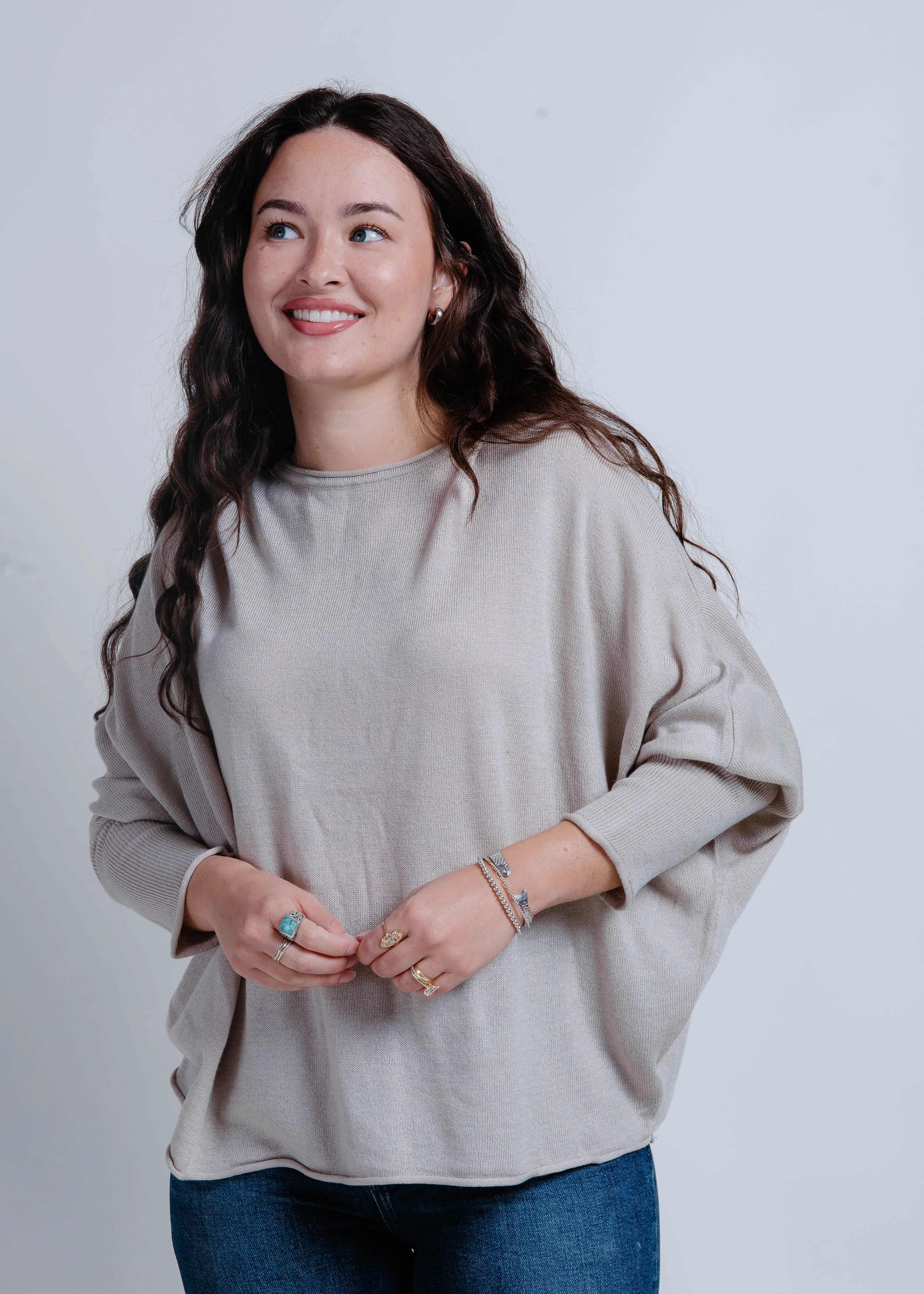 The Bailey Sweater - Light Grey sold by Vinnie Louise
