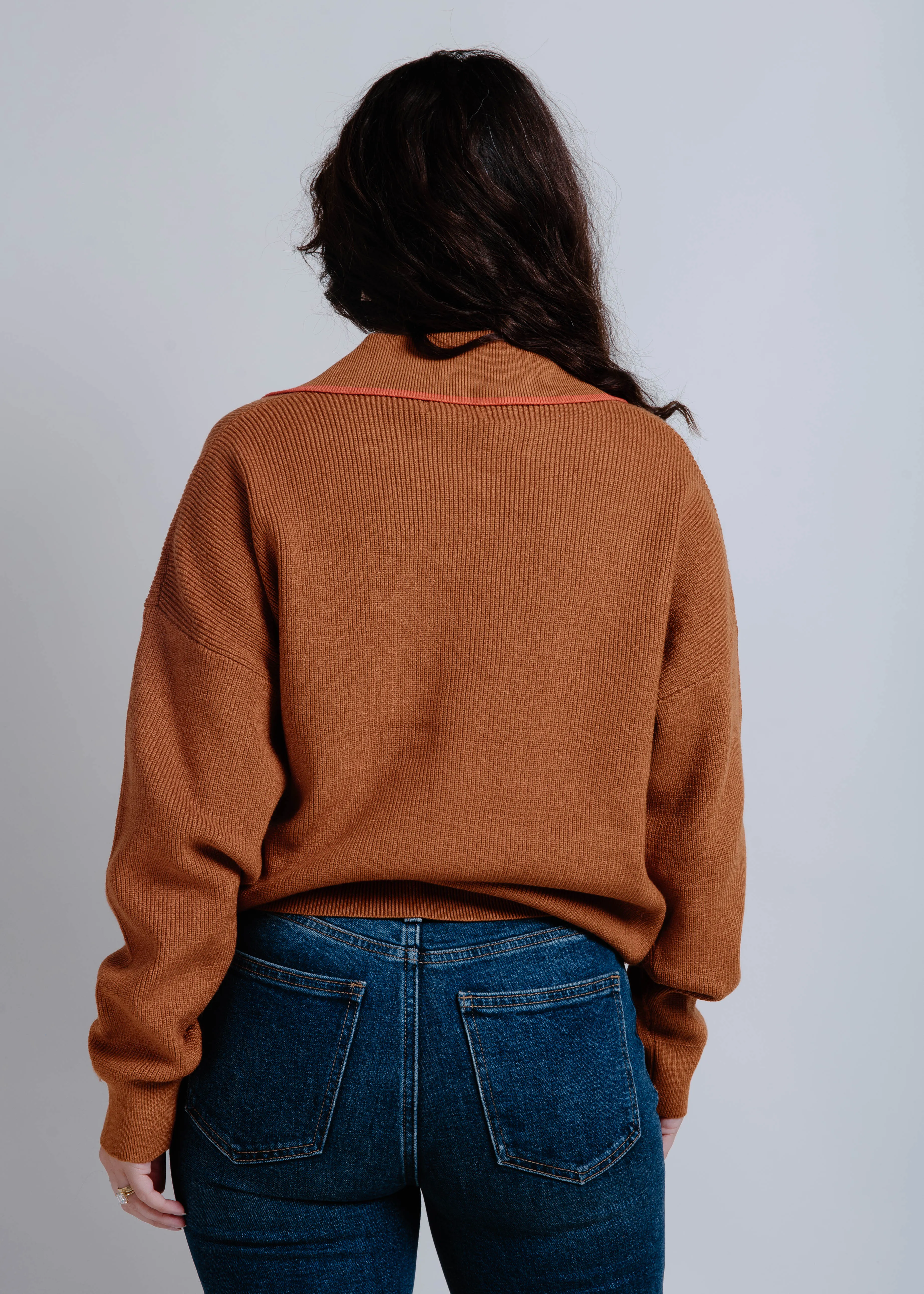 Della Collared Pullover - Rust sold by Vinnie Louise product image thumbnail 4