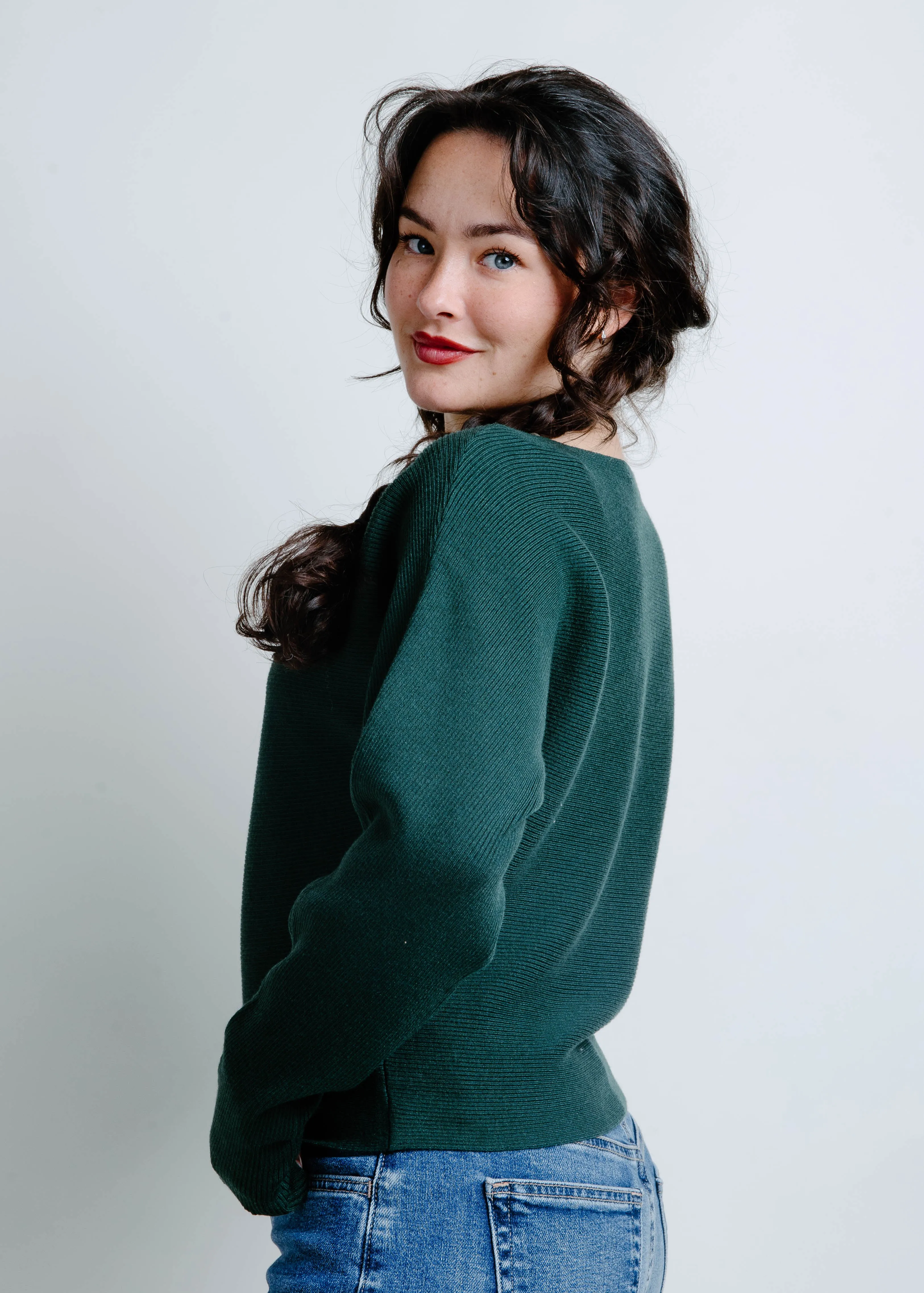 The Hadley Boat Neck Sweater - Dark Green sold by Vinnie Louise product image thumbnail 2