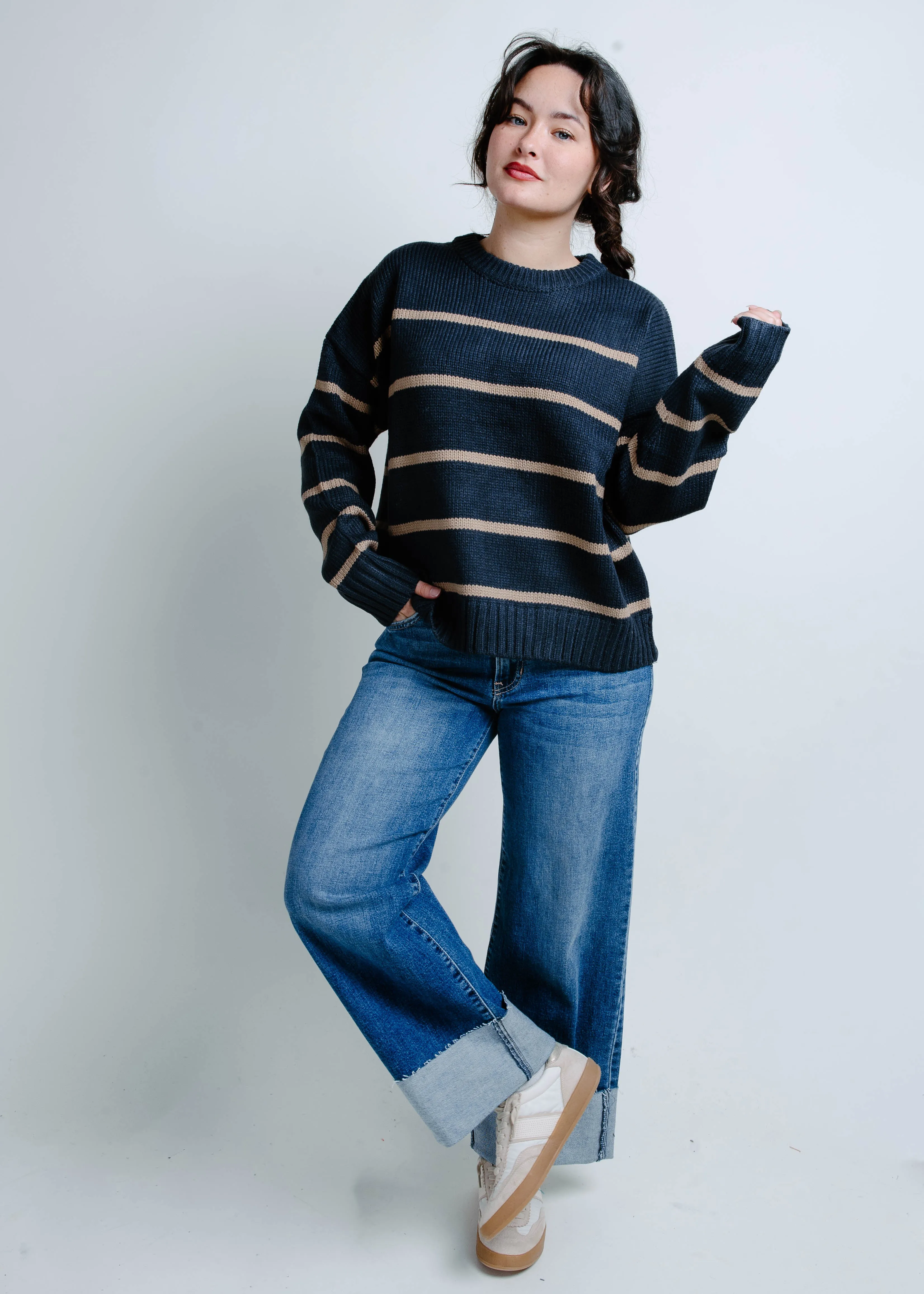 The Nantucket Sweater - Navy Stripe sold by Vinnie Louise