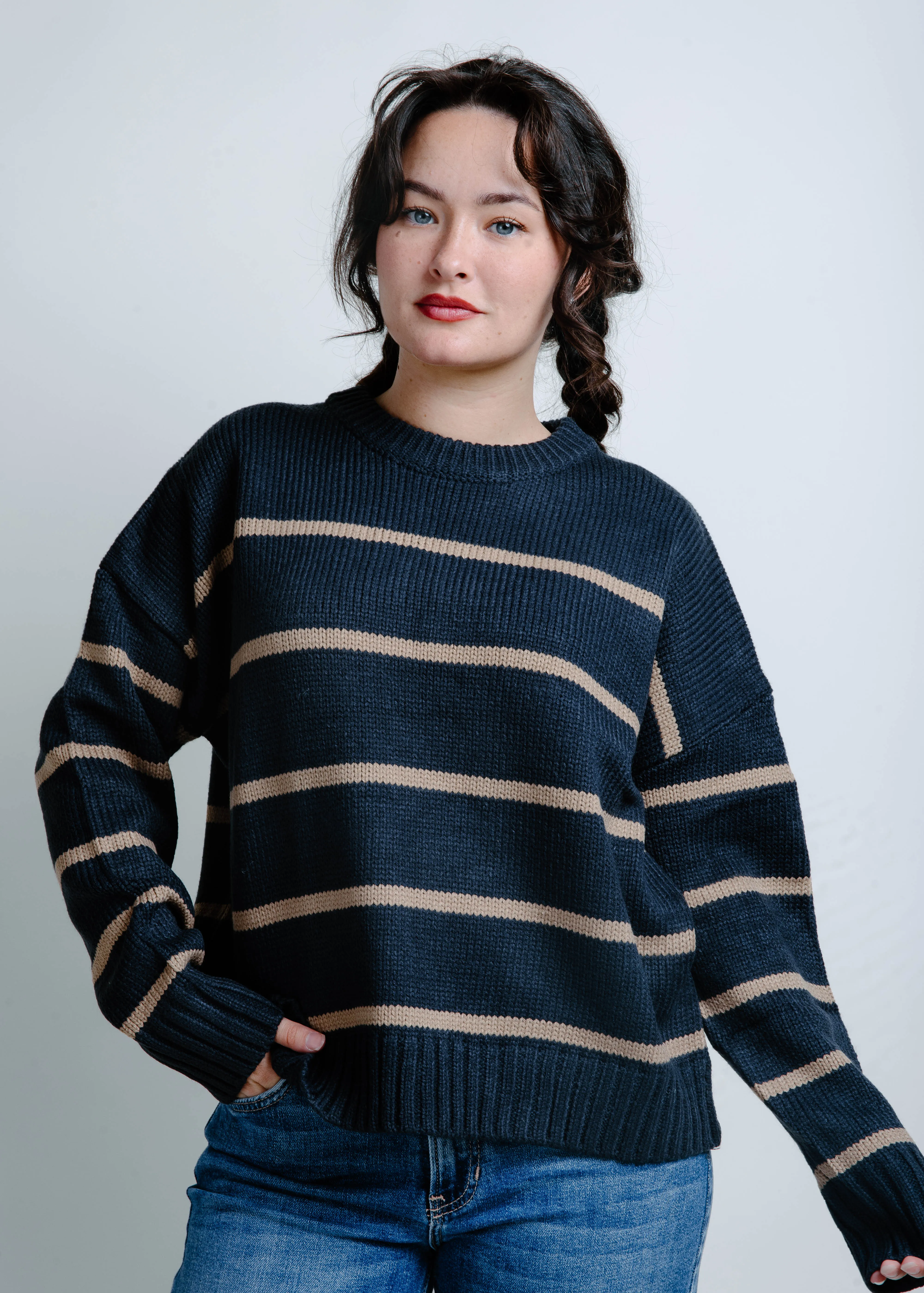 The Nantucket Sweater - Navy Stripe sold by Vinnie Louise product image thumbnail 2