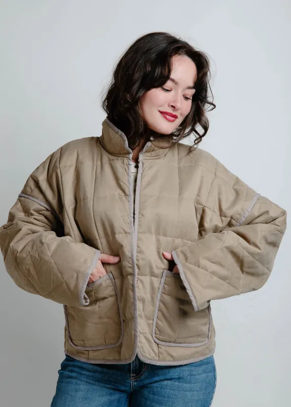 The Dean Quilted Puffer Jacket - Olive sold by Vinnie Louise
