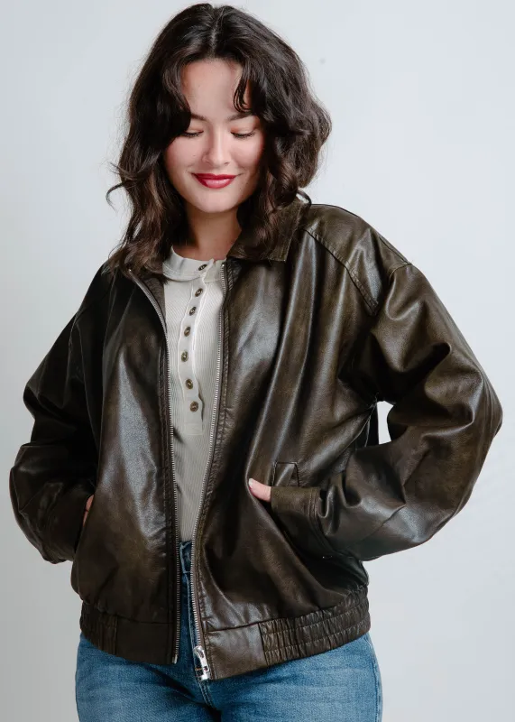 The Nicole Leather Jacket - Brown sold by Vinnie Louise