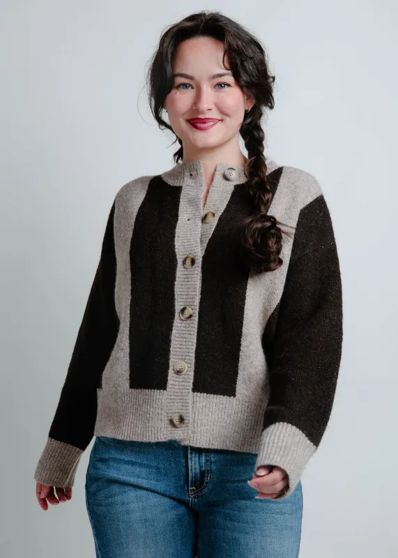 Connie Striped Cardigan - Brown sold by Vinnie Louise