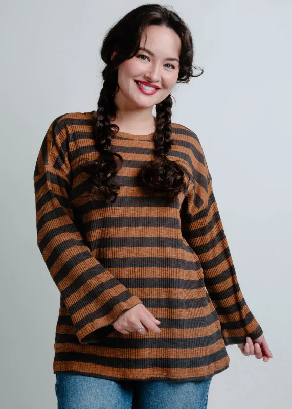 Braxton Striped Sweater - Camel sold by Vinnie Louise