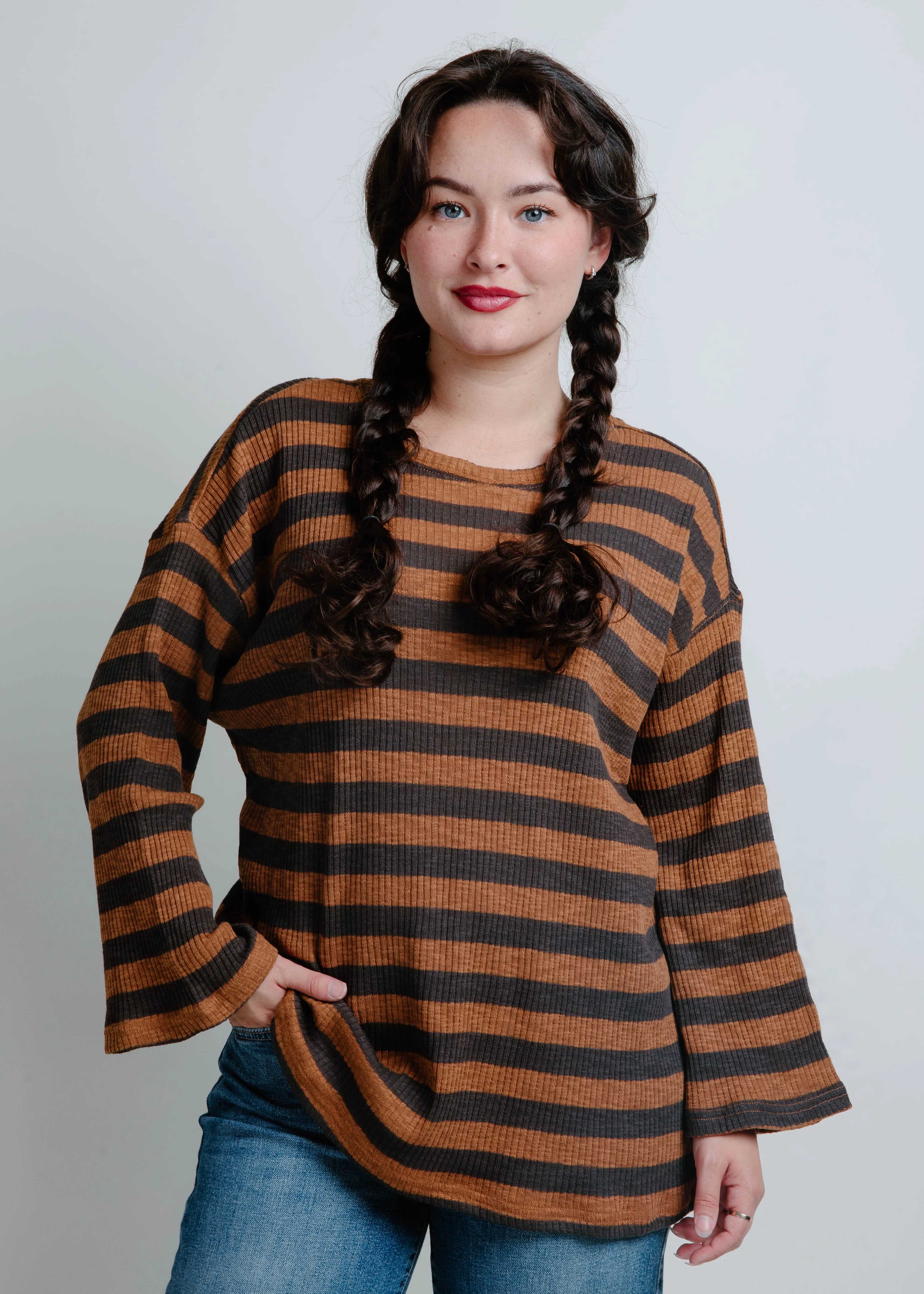 Braxton Striped Sweater - Camel sold by Vinnie Louise product image thumbnail 2
