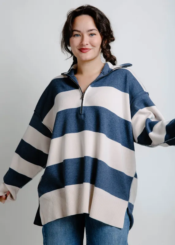 By The Dock Striped Pullover - Navy sold by Vinnie Louise