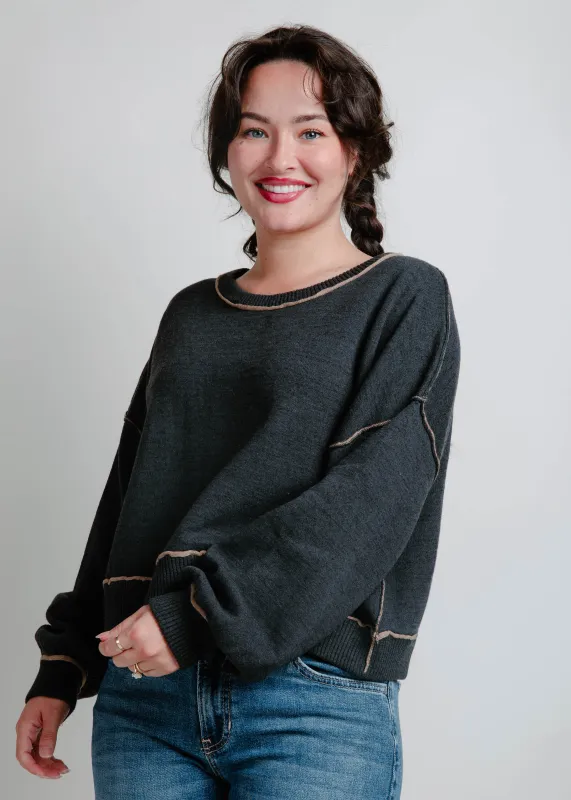 Landon Knit Sweater - Charcoal sold by Vinnie Louise