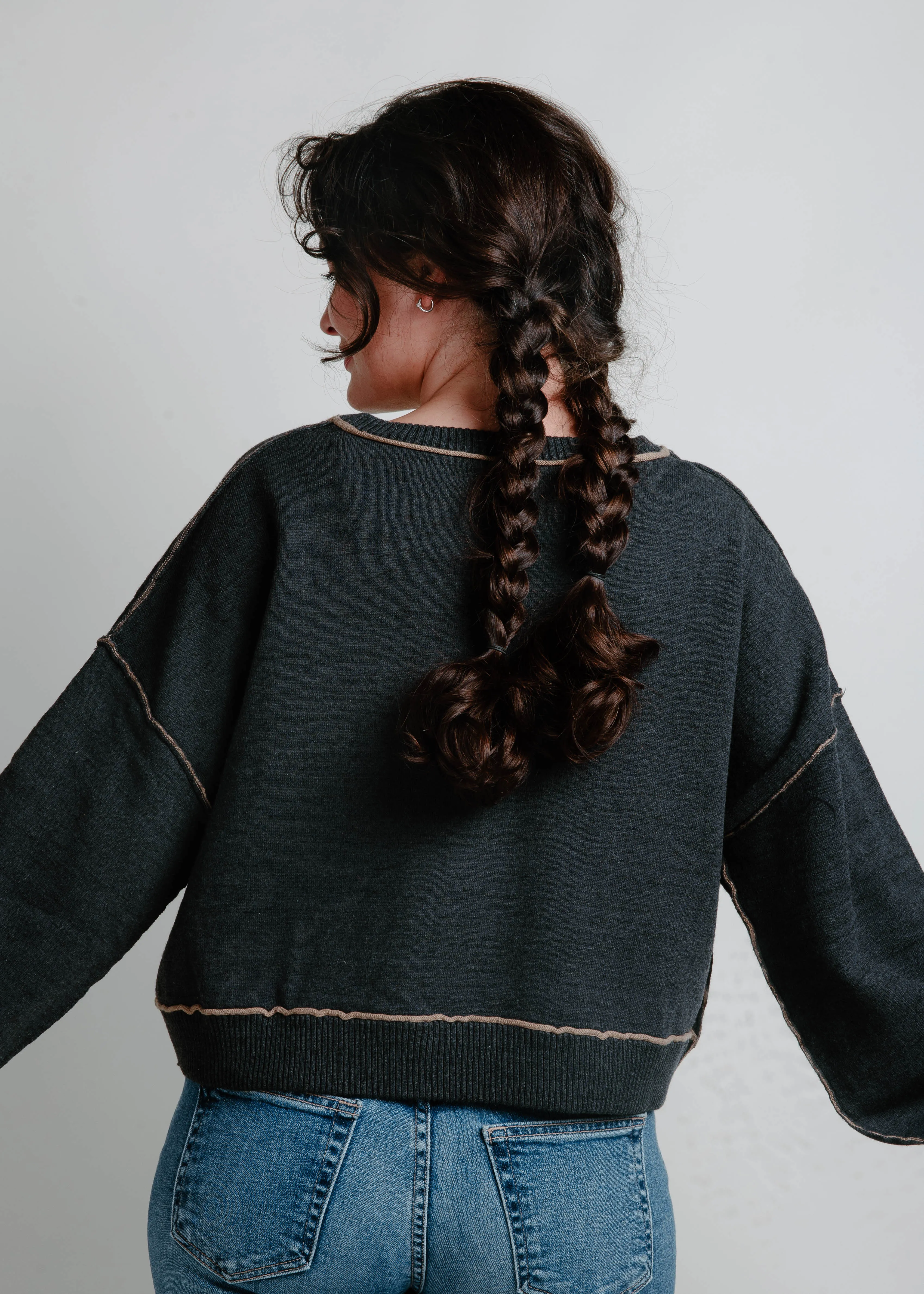 Landon Knit Sweater - Charcoal sold by Vinnie Louise product image thumbnail 3