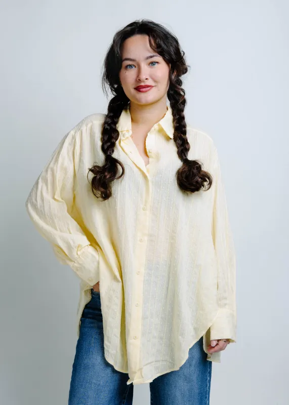 The Arrington Button Up Top - Yellow made by Miss Love