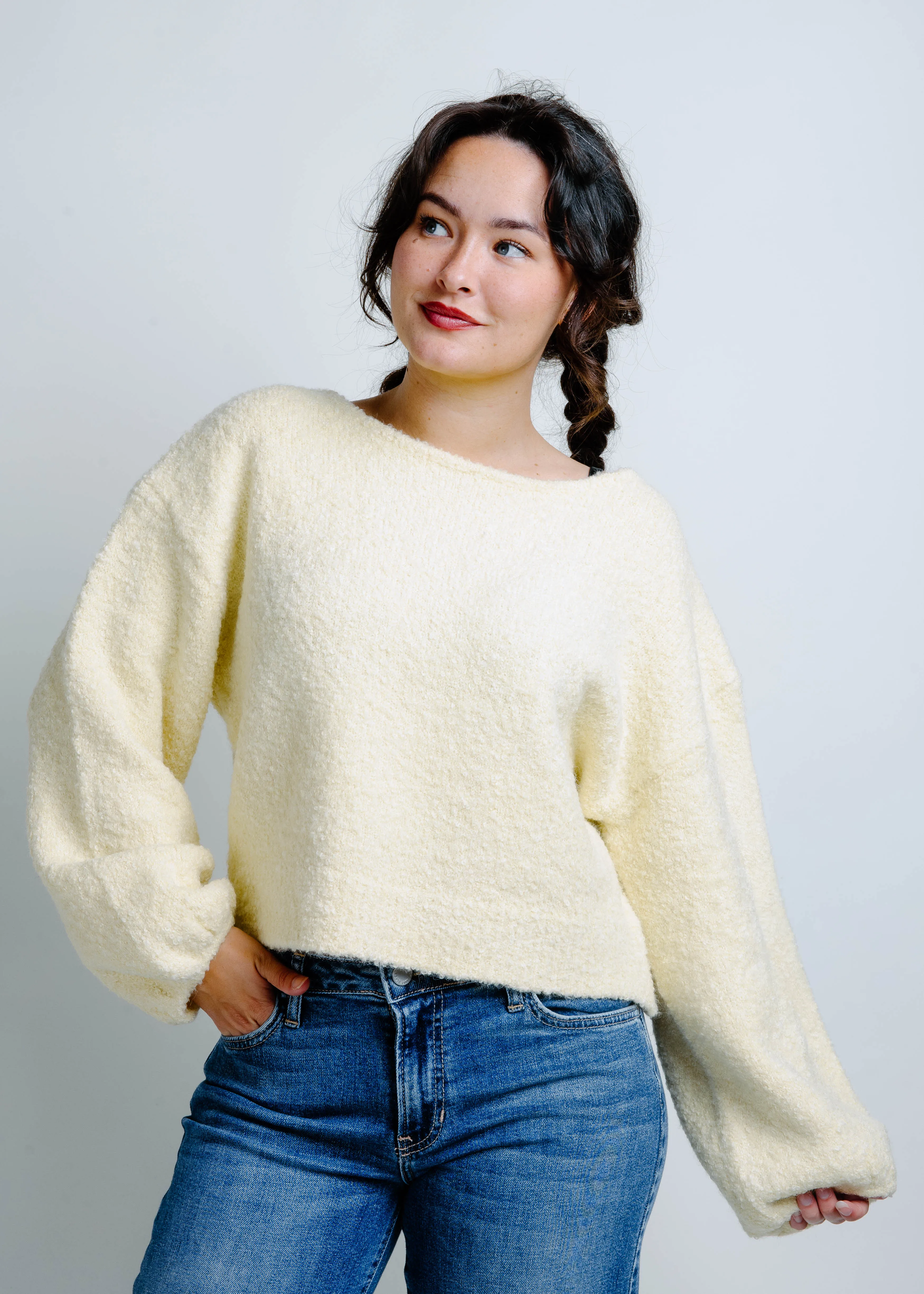Sully Bubble Sleeve Sweater - Yellow sold by Vinnie Louise