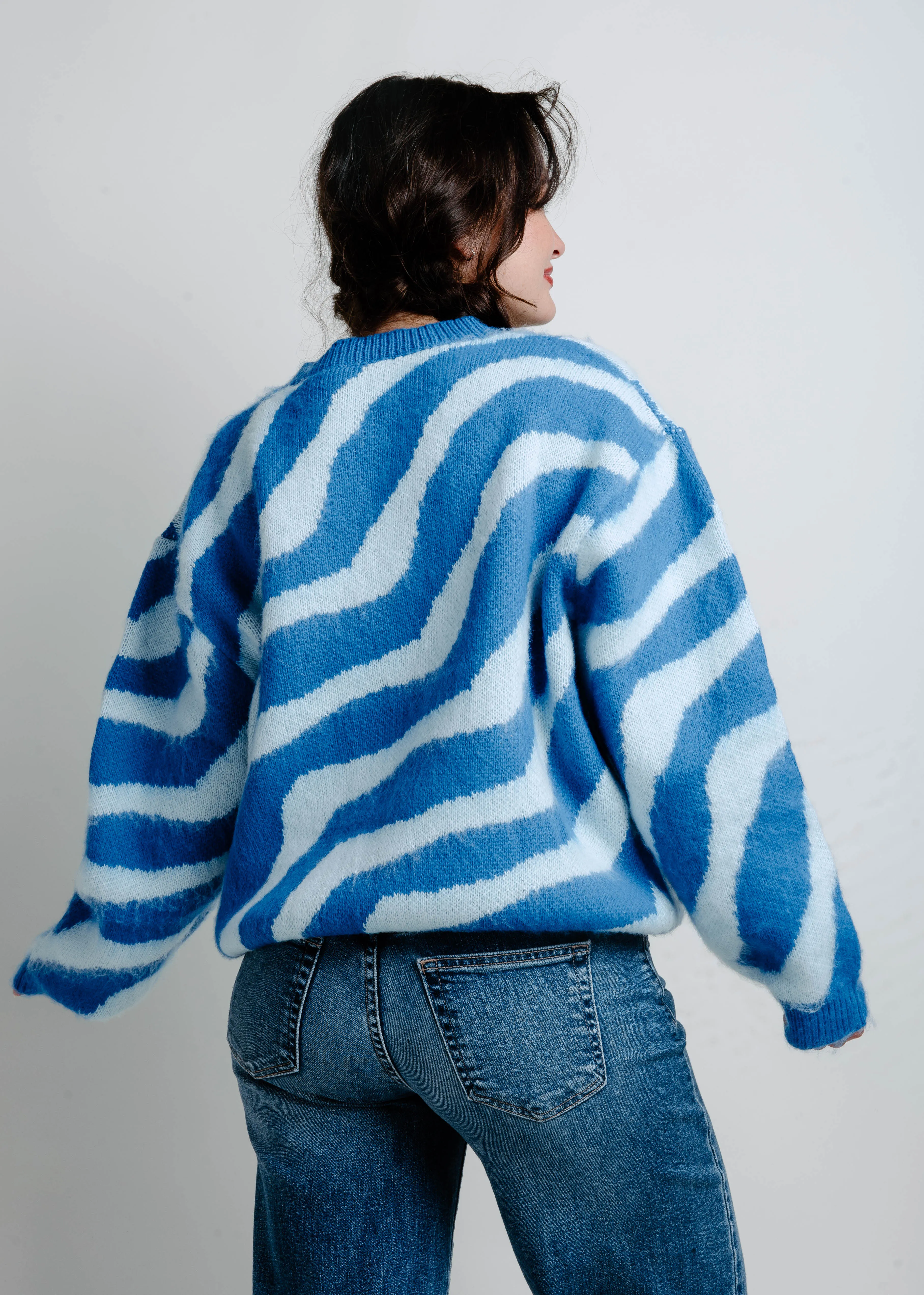 Hamilton Striped Wave Sweater - Blue sold by Vinnie Louise product image thumbnail 3