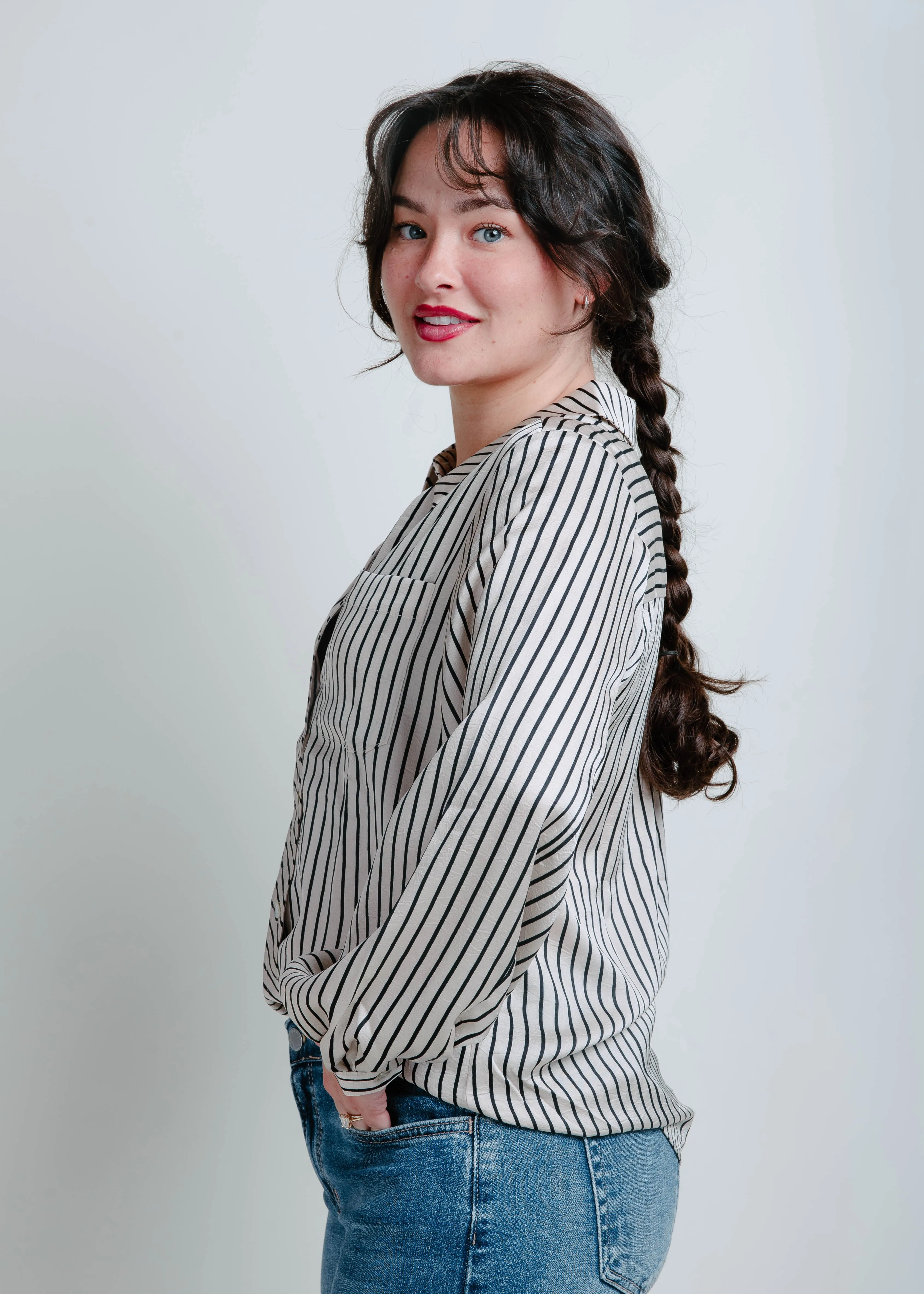 The Barron Striped Button Down - Ivory sold by Vinnie Louise product image thumbnail 3