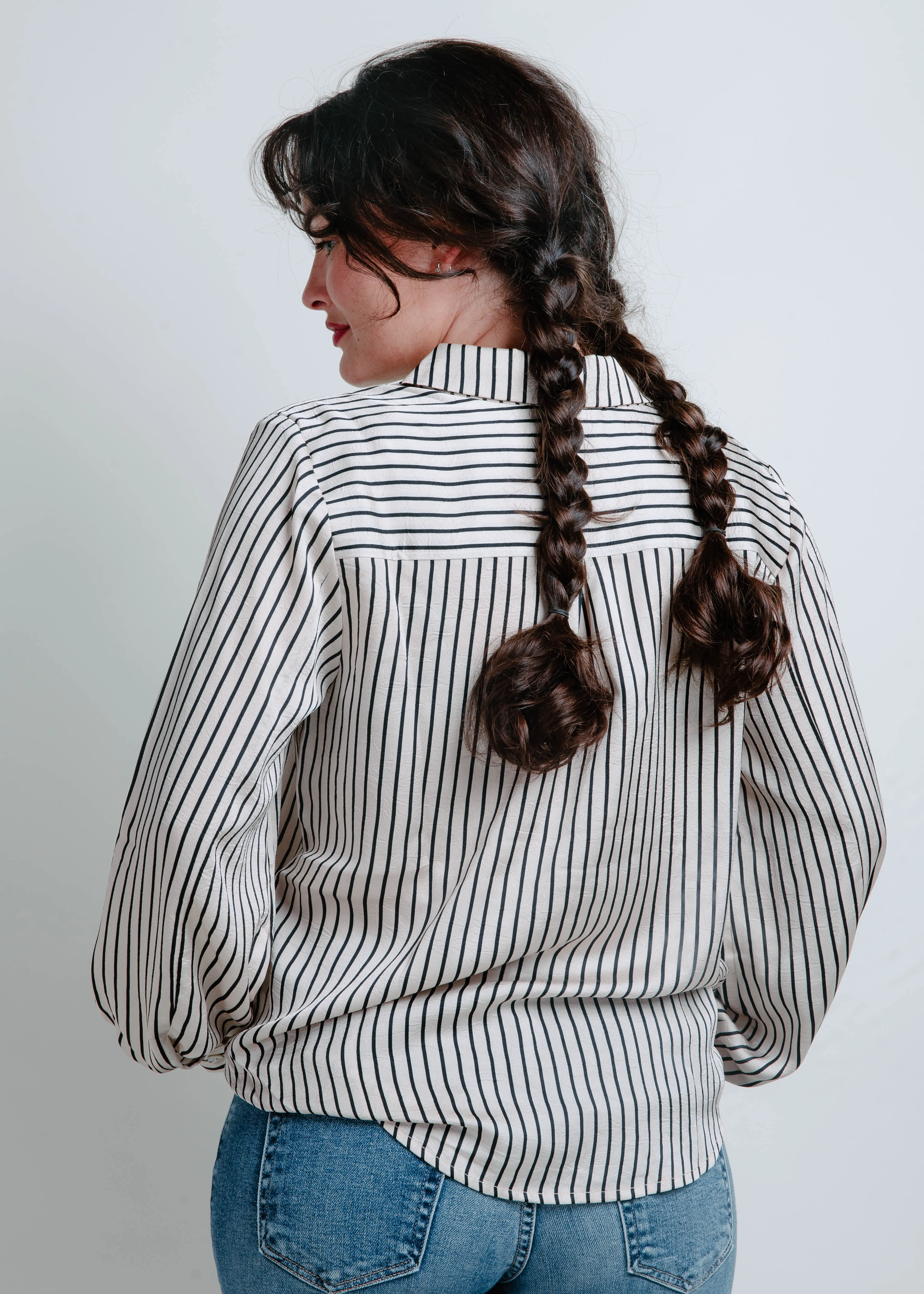 The Barron Striped Button Down - Ivory sold by Vinnie Louise product image thumbnail 4