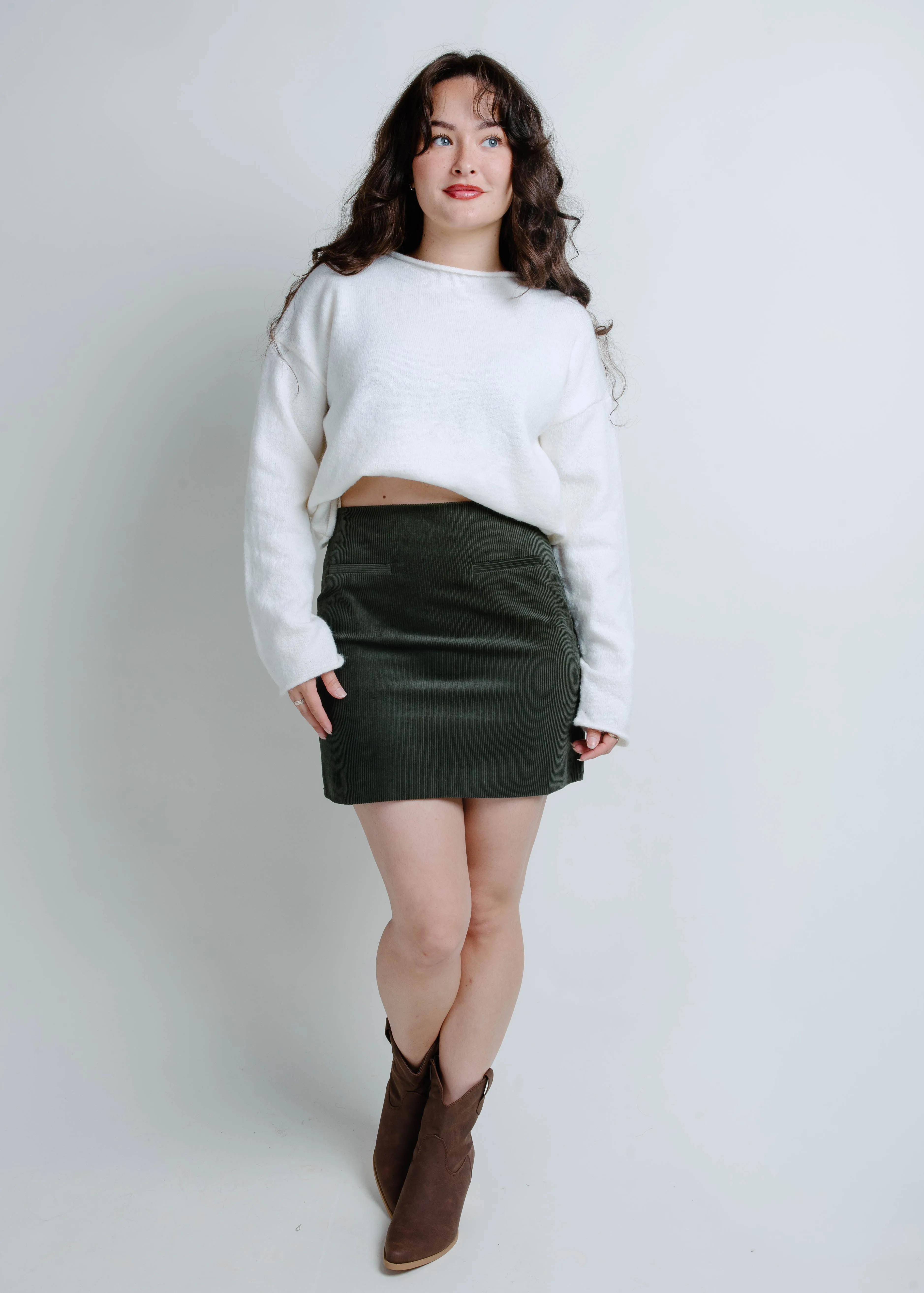 Mayer Mini Skirt - Smoky Green sold by Vinnie Louise