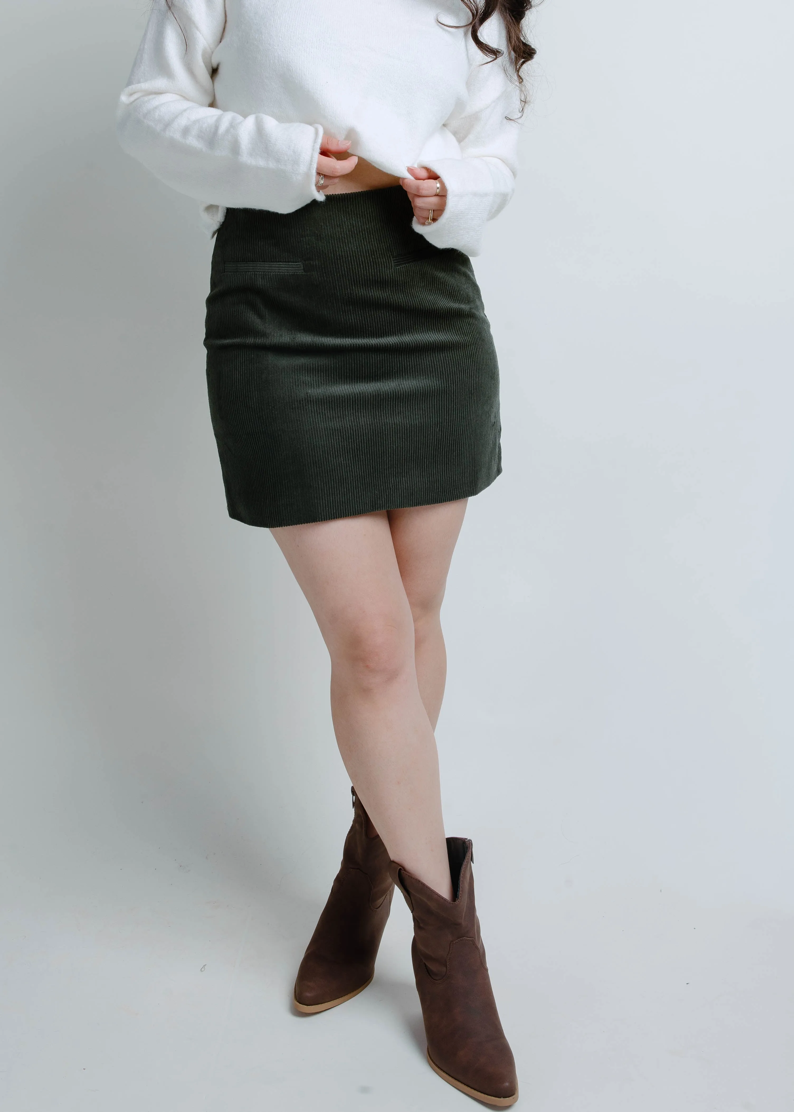 Mayer Mini Skirt - Smoky Green sold by Vinnie Louise product image thumbnail 2