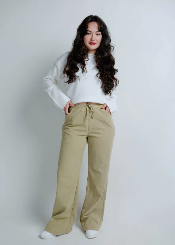 Dream On Corduroy Pants - Tea Green sold by Vinnie Louise