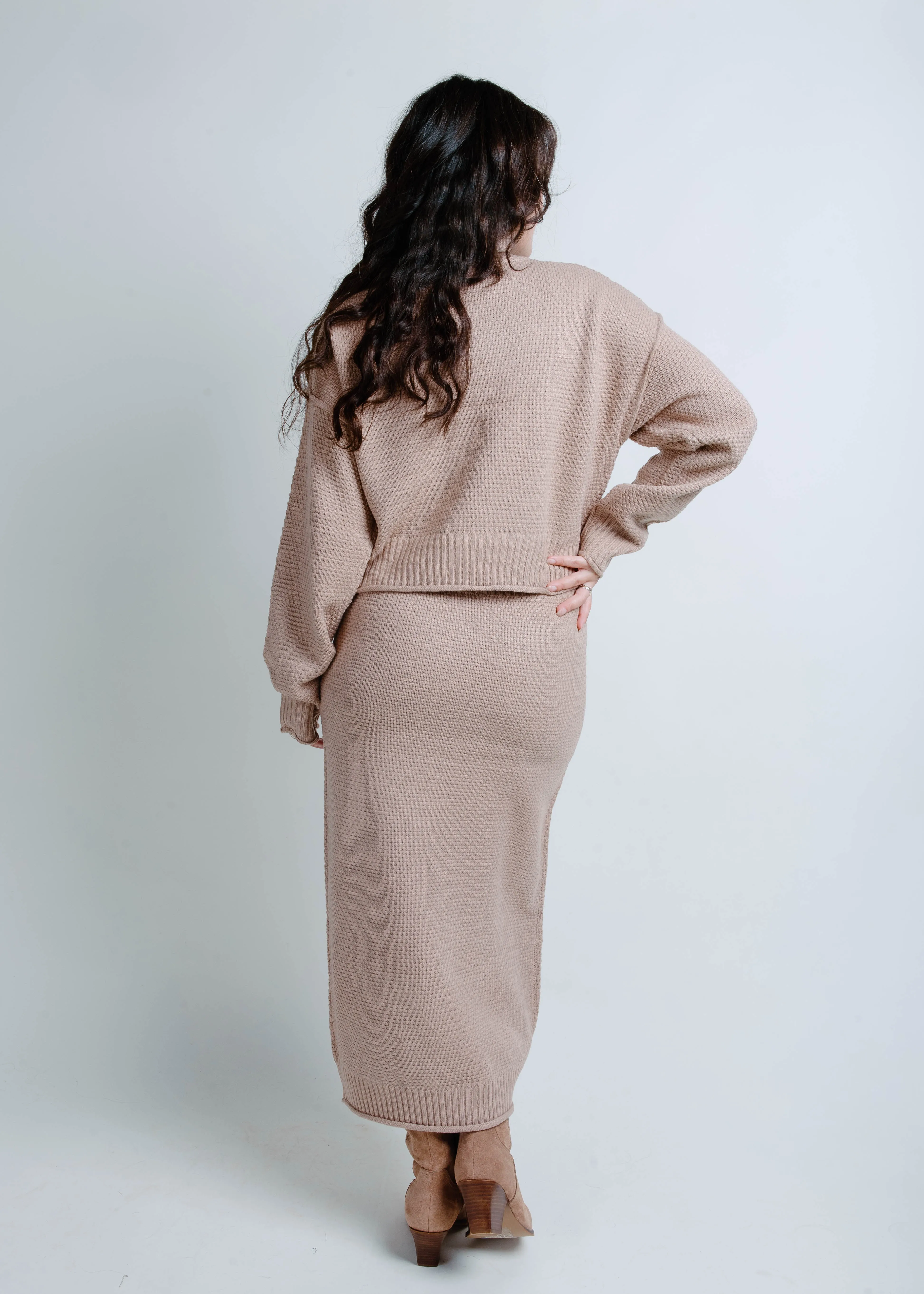 Settle In Knit Skirt Set - Dark Taupe sold by Vinnie Louise product image thumbnail 4