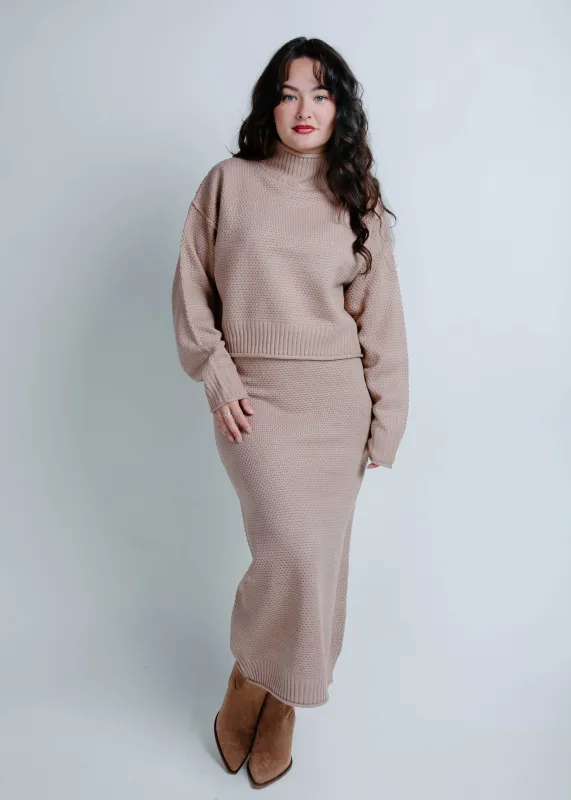 Settle In Knit Skirt Set - Dark Taupe sold by Vinnie Louise