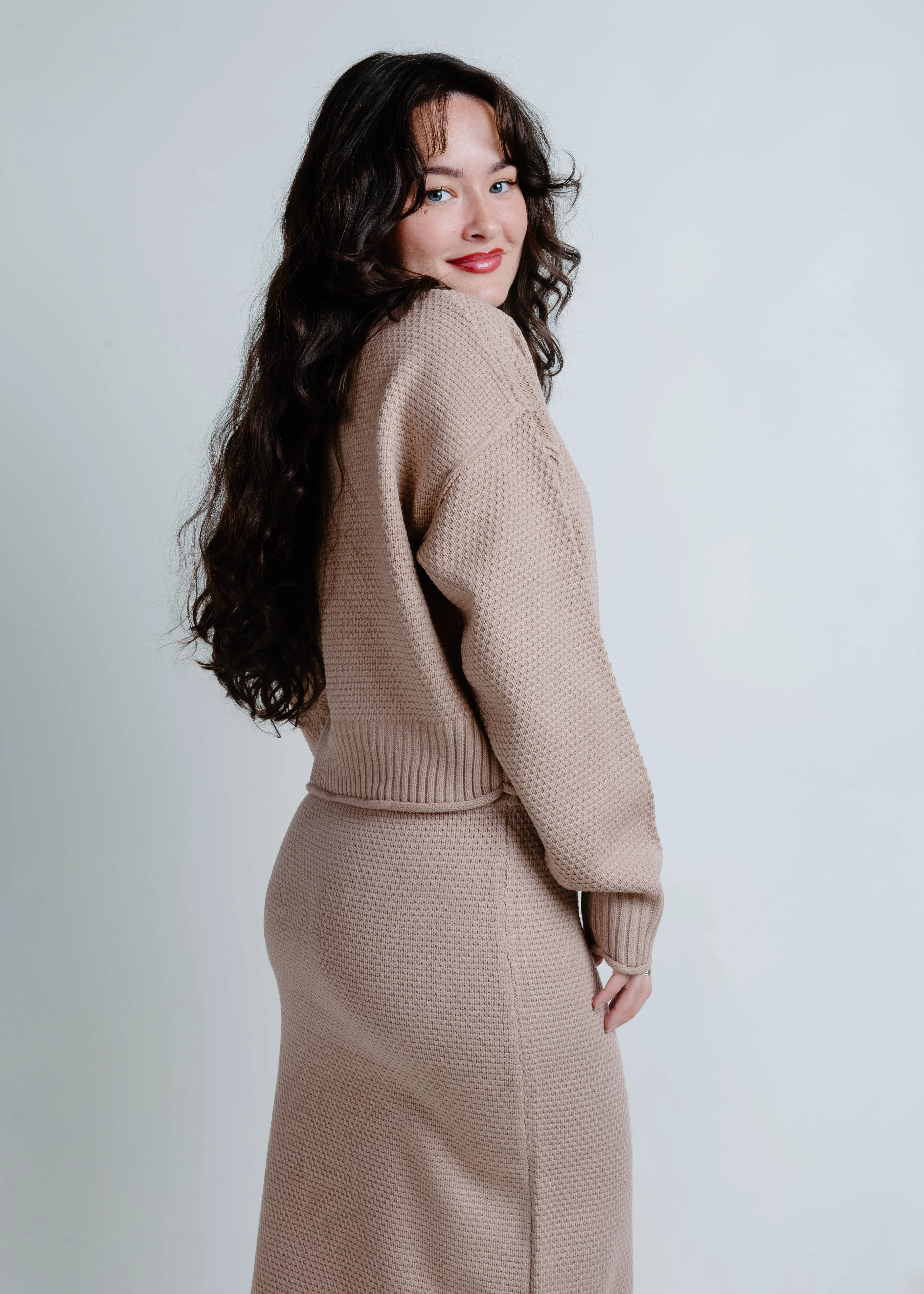 Settle In Knit Skirt Set - Dark Taupe sold by Vinnie Louise product image thumbnail 3
