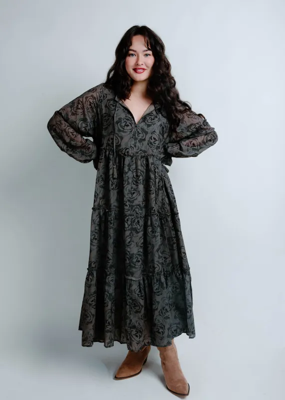 Set The Pace Floral Midi Dress sold by Vinnie Louise