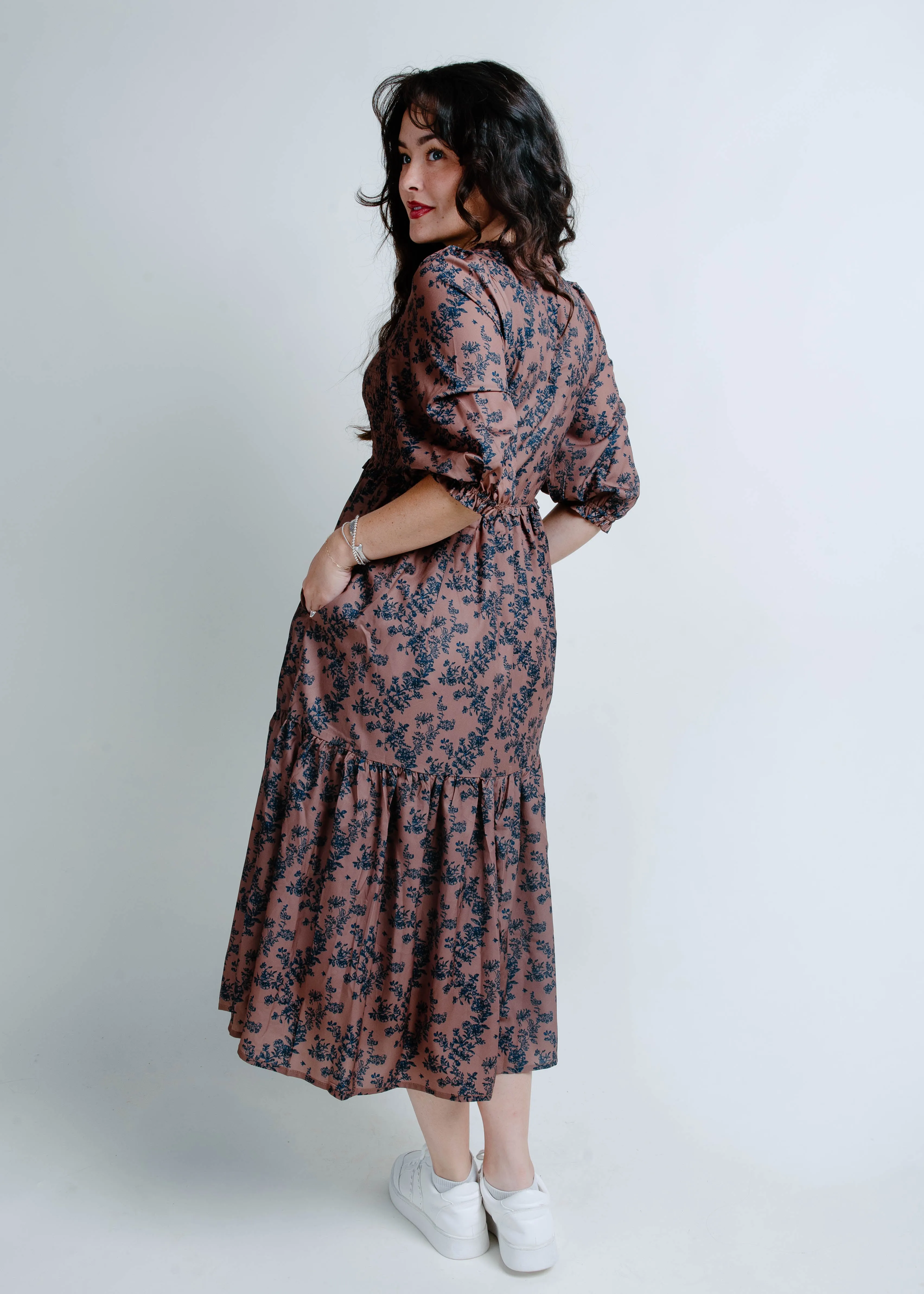 Piper Smocked Floral Midi Dress sold by Vinnie Louise product image thumbnail 4