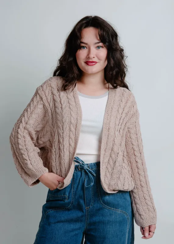 Jarra Cable Knit Cardigan - Tan sold by Vinnie Louise
