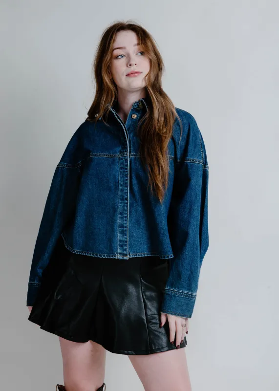 Saxton Balloon Sleeve Denim Top sold by Vinnie Louise
