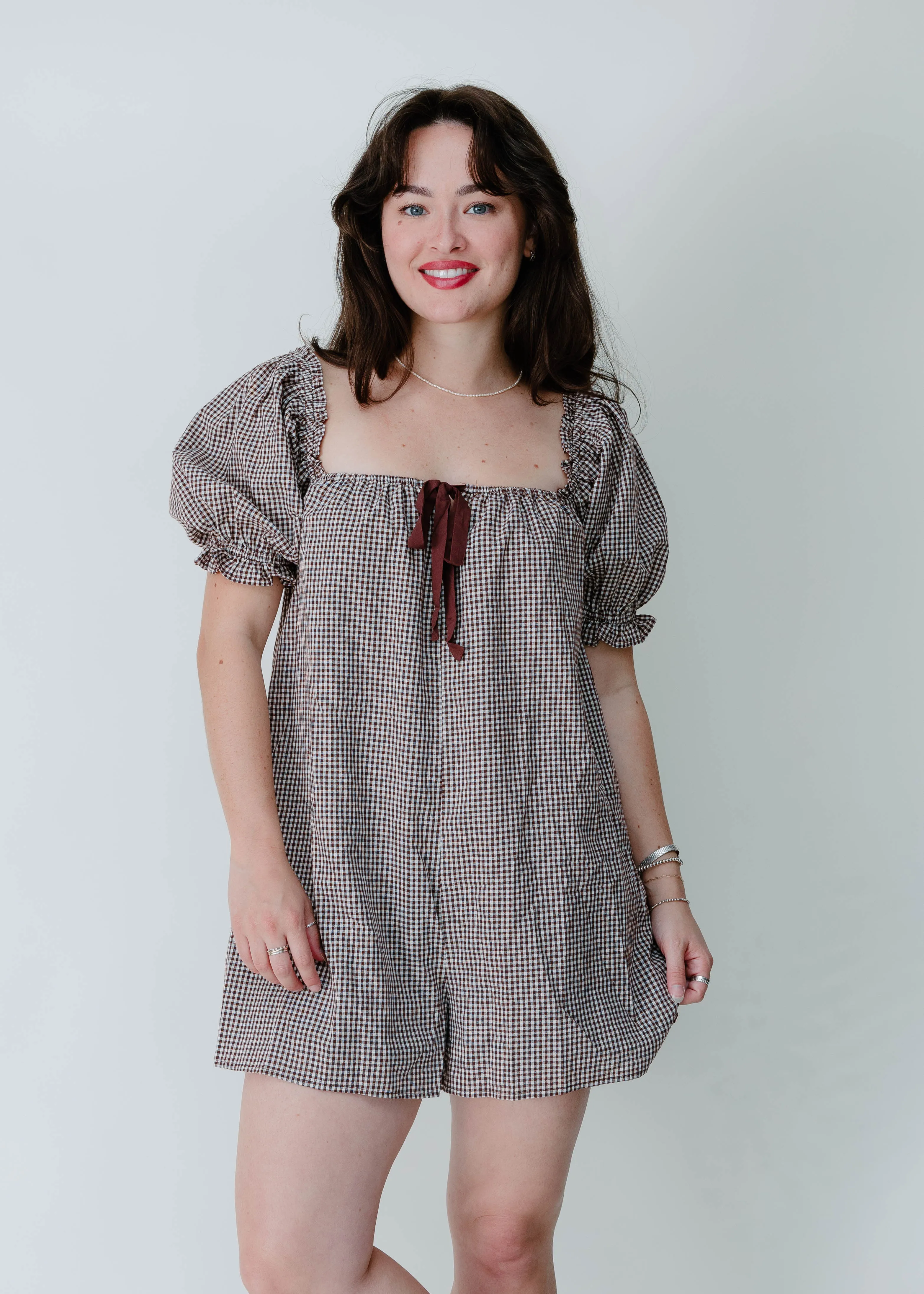 The Maddie Gingham Romper sold by Vinnie Louise product image thumbnail 3