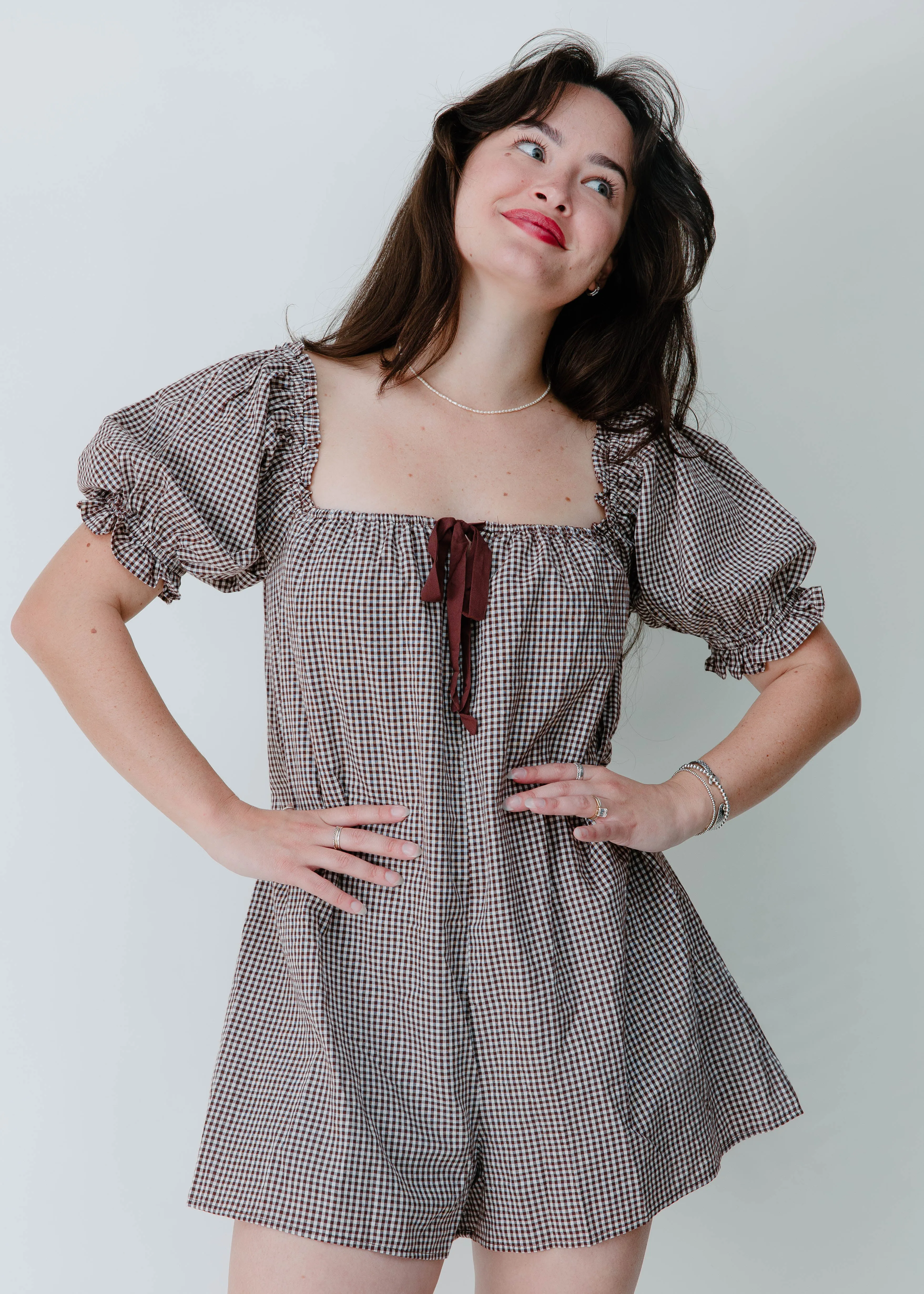 The Maddie Gingham Romper sold by Vinnie Louise product image thumbnail 2
