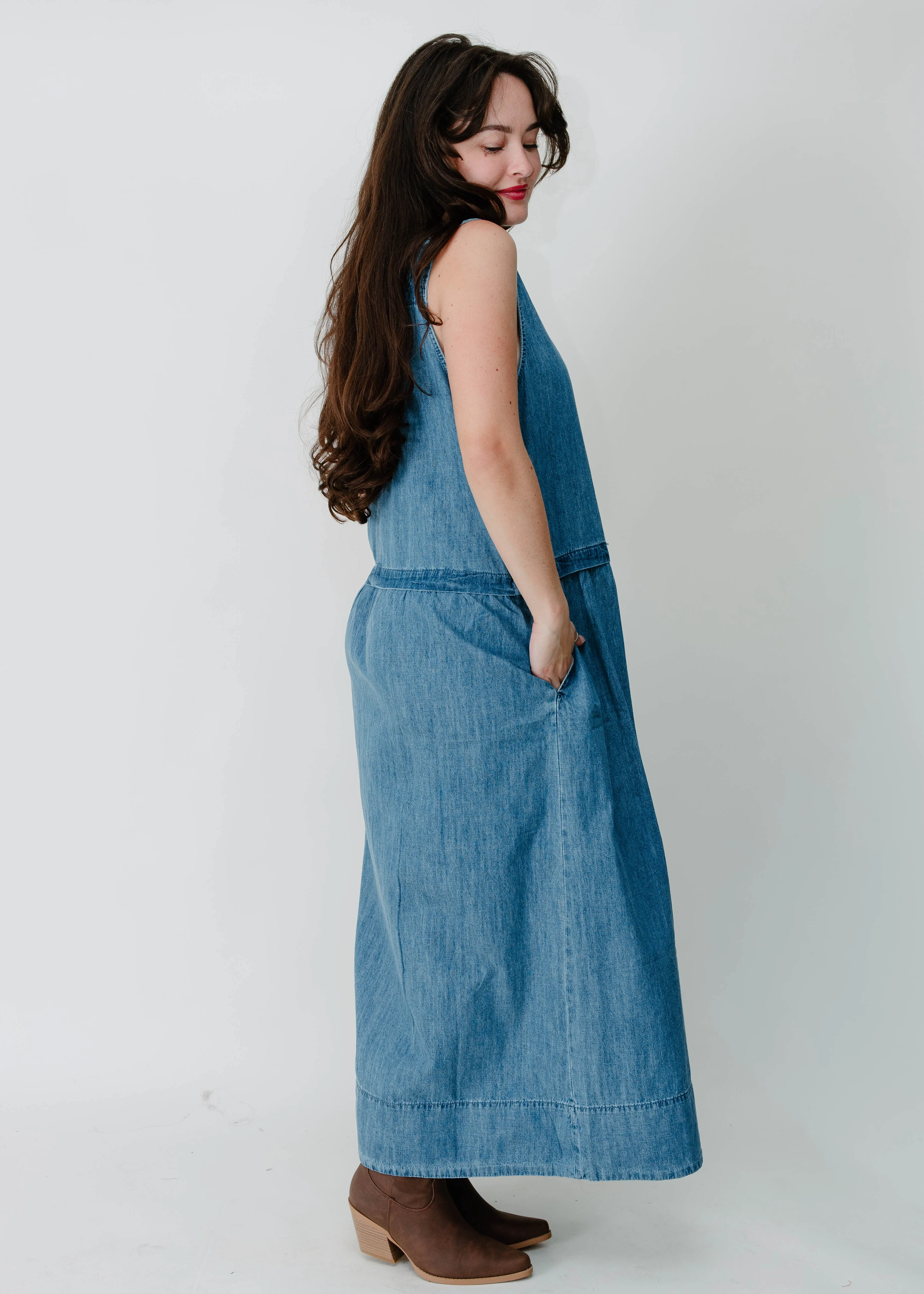 Rosie Denim Midi Dress sold by Vinnie Louise product image thumbnail 3
