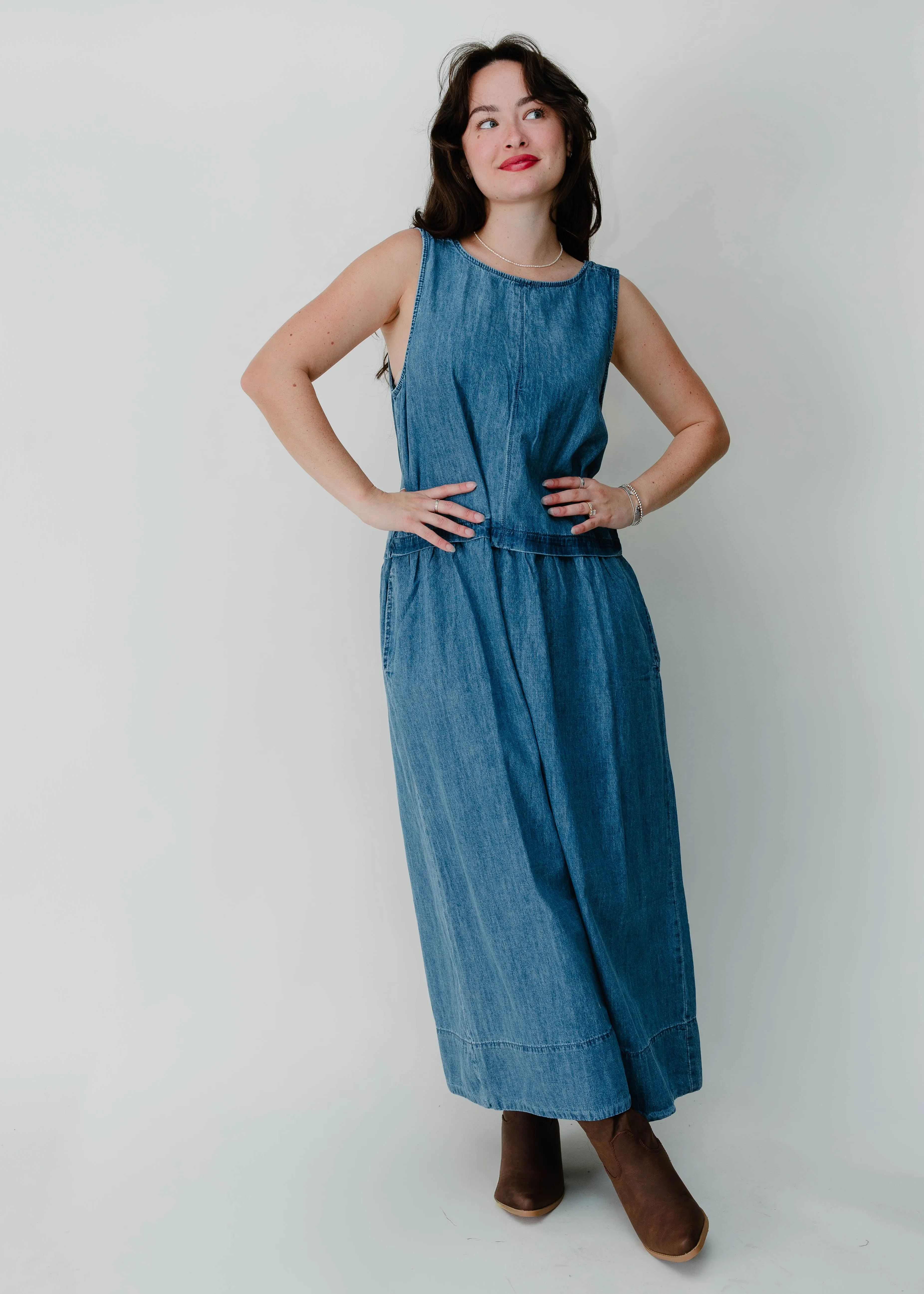 Rosie Denim Midi Dress sold by Vinnie Louise