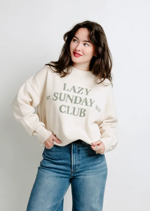 Lazy Sunday Club Sweater sold by Vinnie Louise