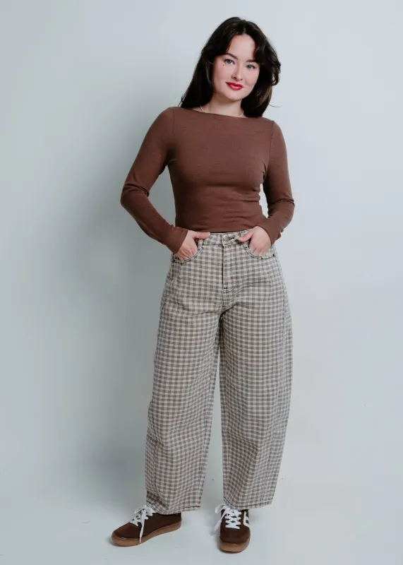 Now And Then Checkered Barrel Pants sold by Vinnie Louise