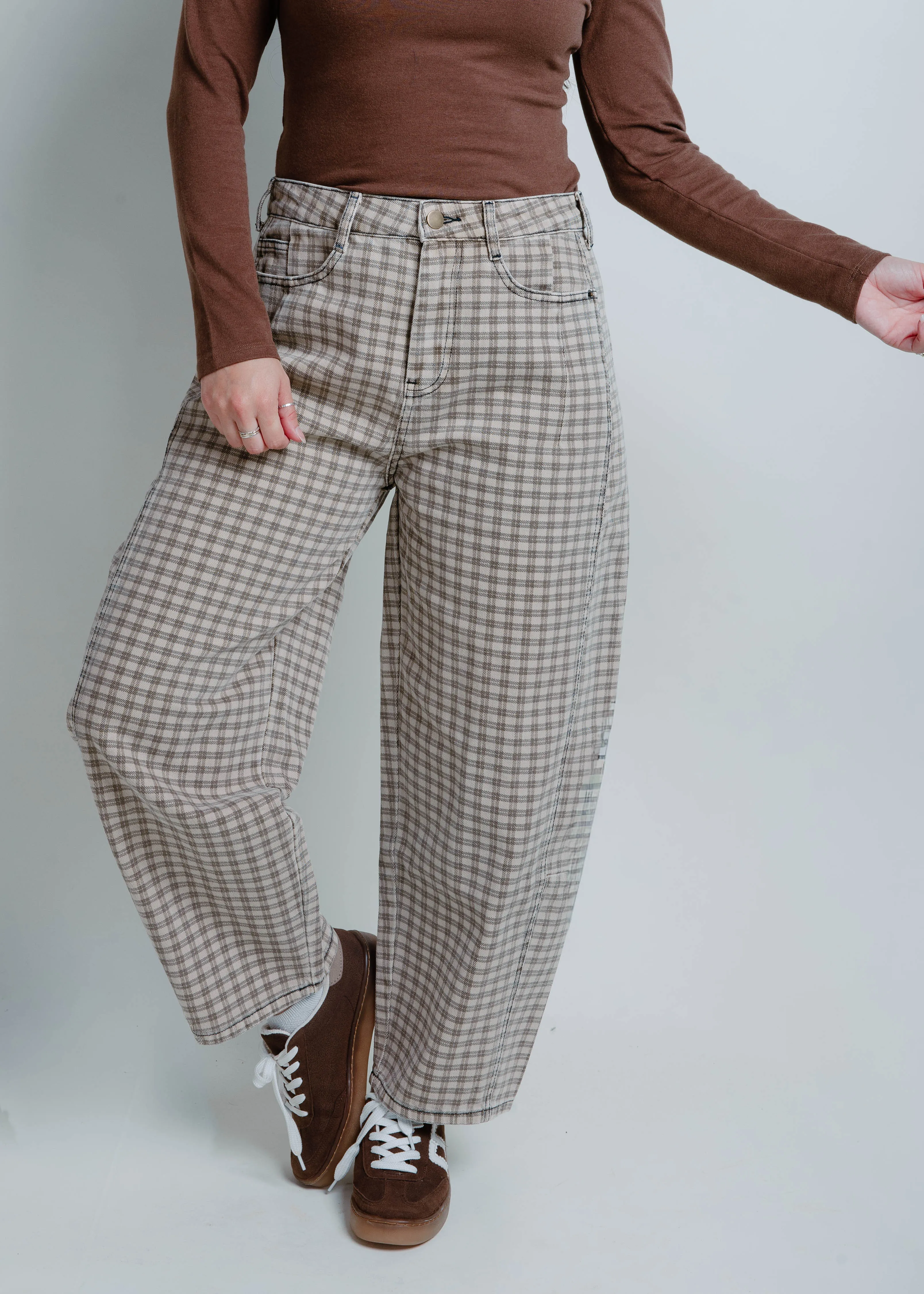 Now And Then Checkered Barrel Pants sold by Vinnie Louise product image thumbnail 4