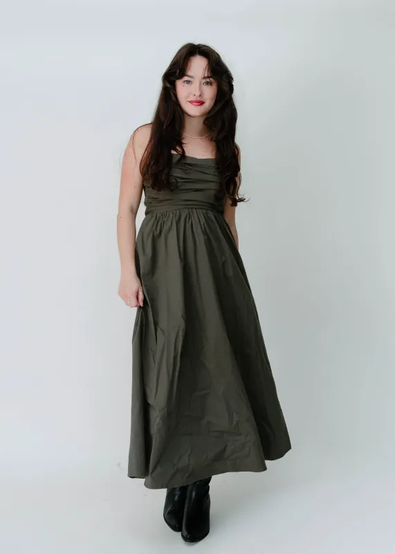 The Kelli Midi Dress - Olive sold by Vinnie Louise