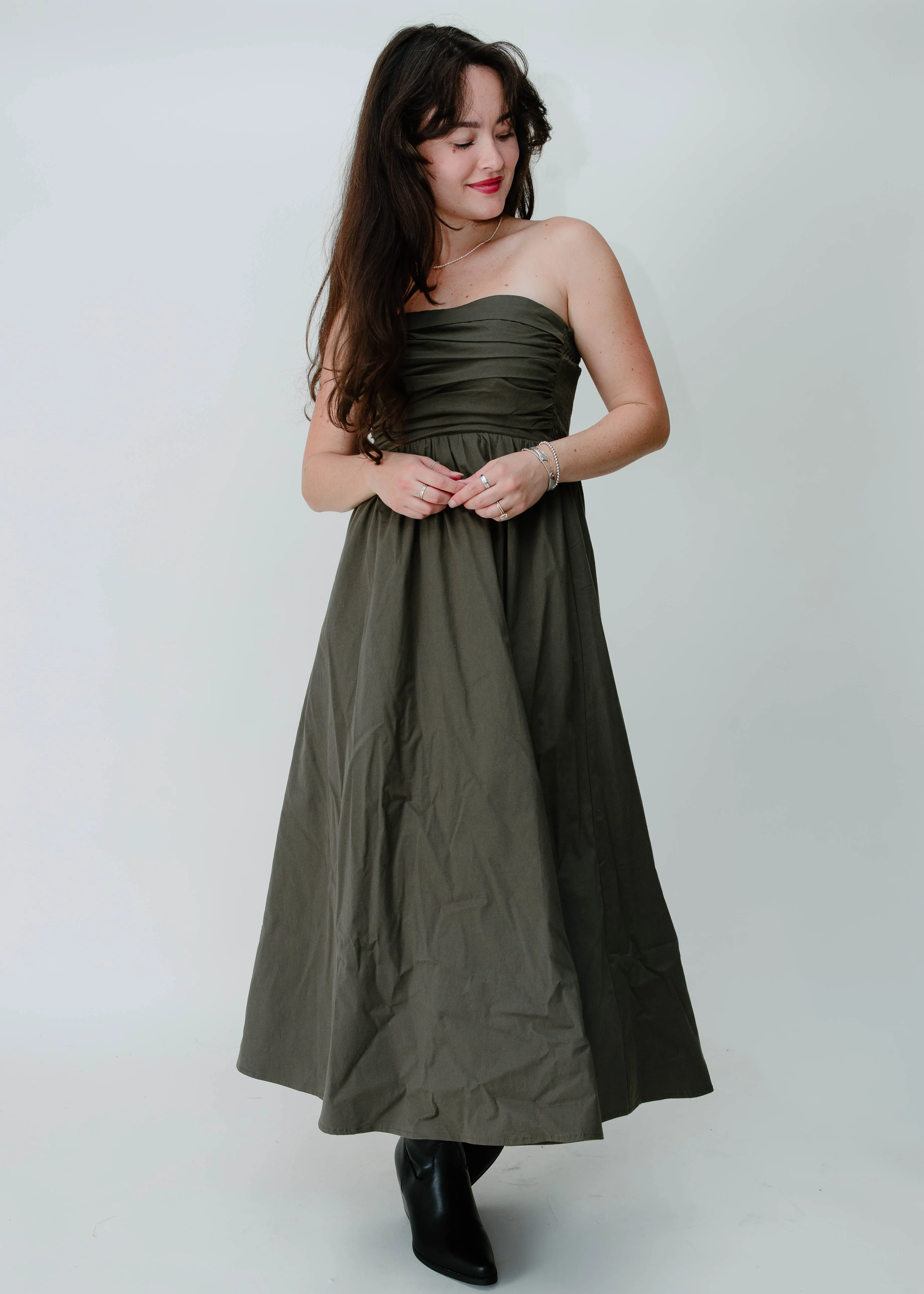 The Kelli Midi Dress - Olive sold by Vinnie Louise product image thumbnail 2