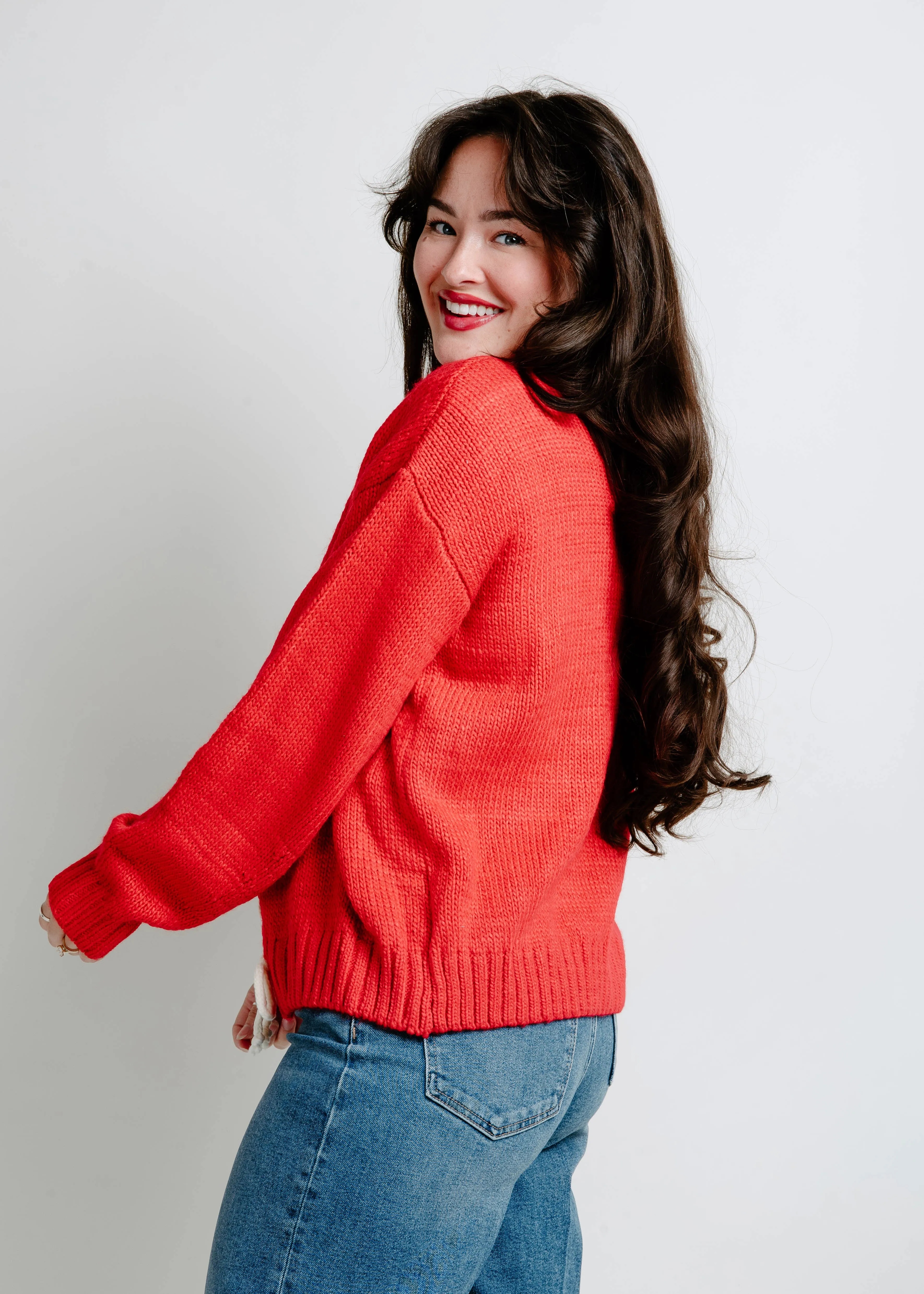 Martie Open Front Cardigan - Red sold by Vinnie Louise product image thumbnail 3