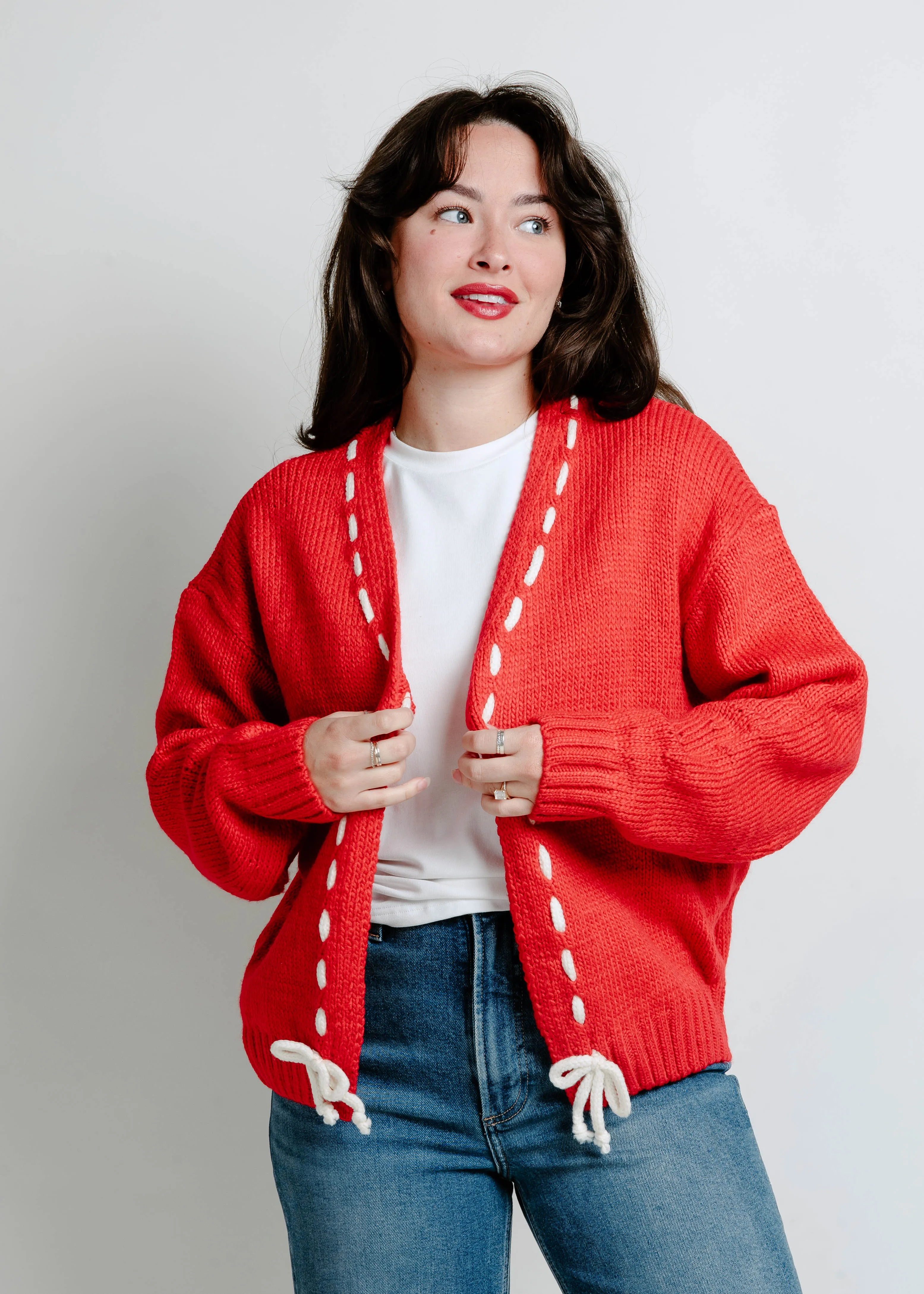 Martie Open Front Cardigan - Red sold by Vinnie Louise product image thumbnail 2