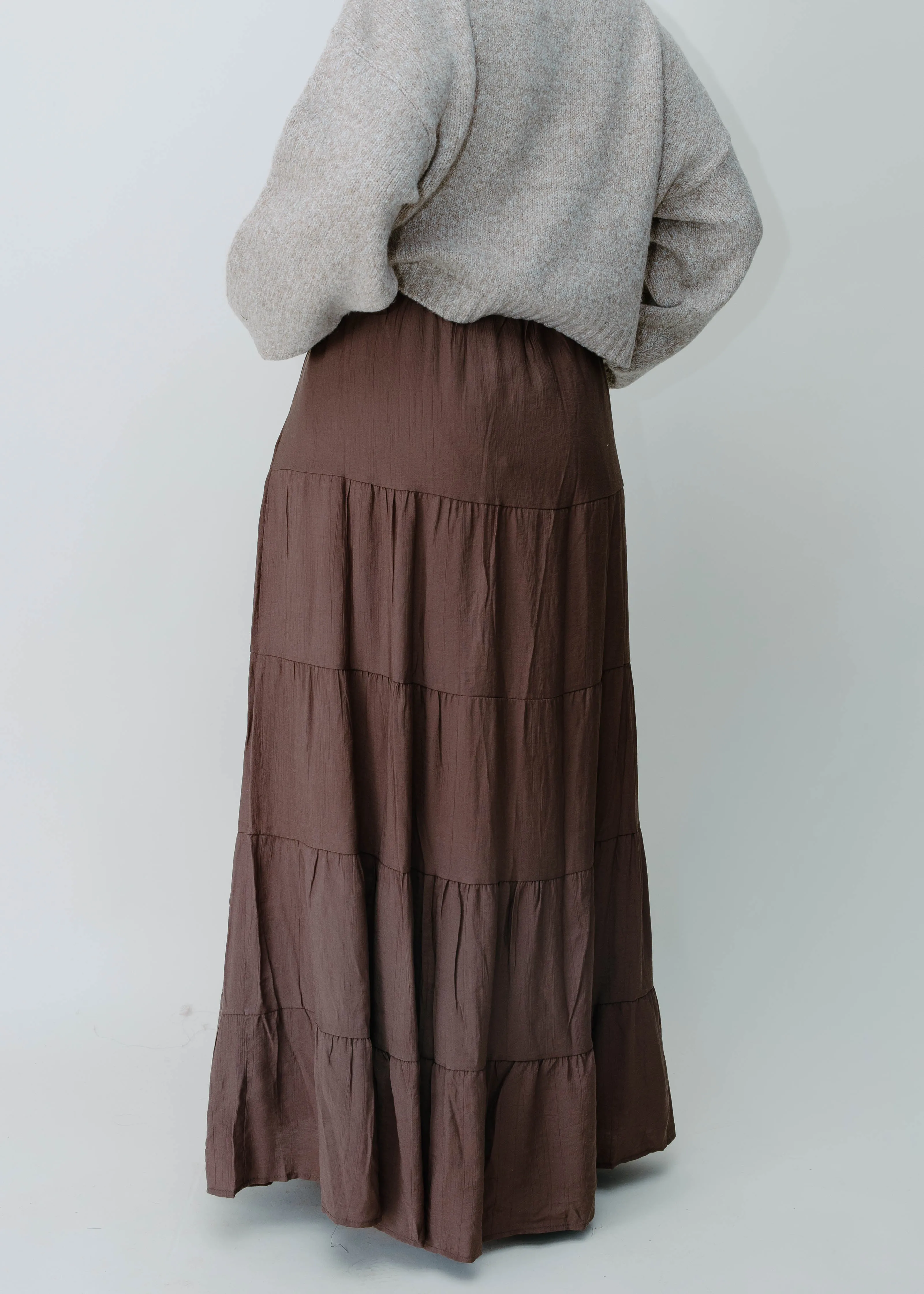 Willow Tiered Maxi Skirt - Brown sold by Vinnie Louise product image thumbnail 4