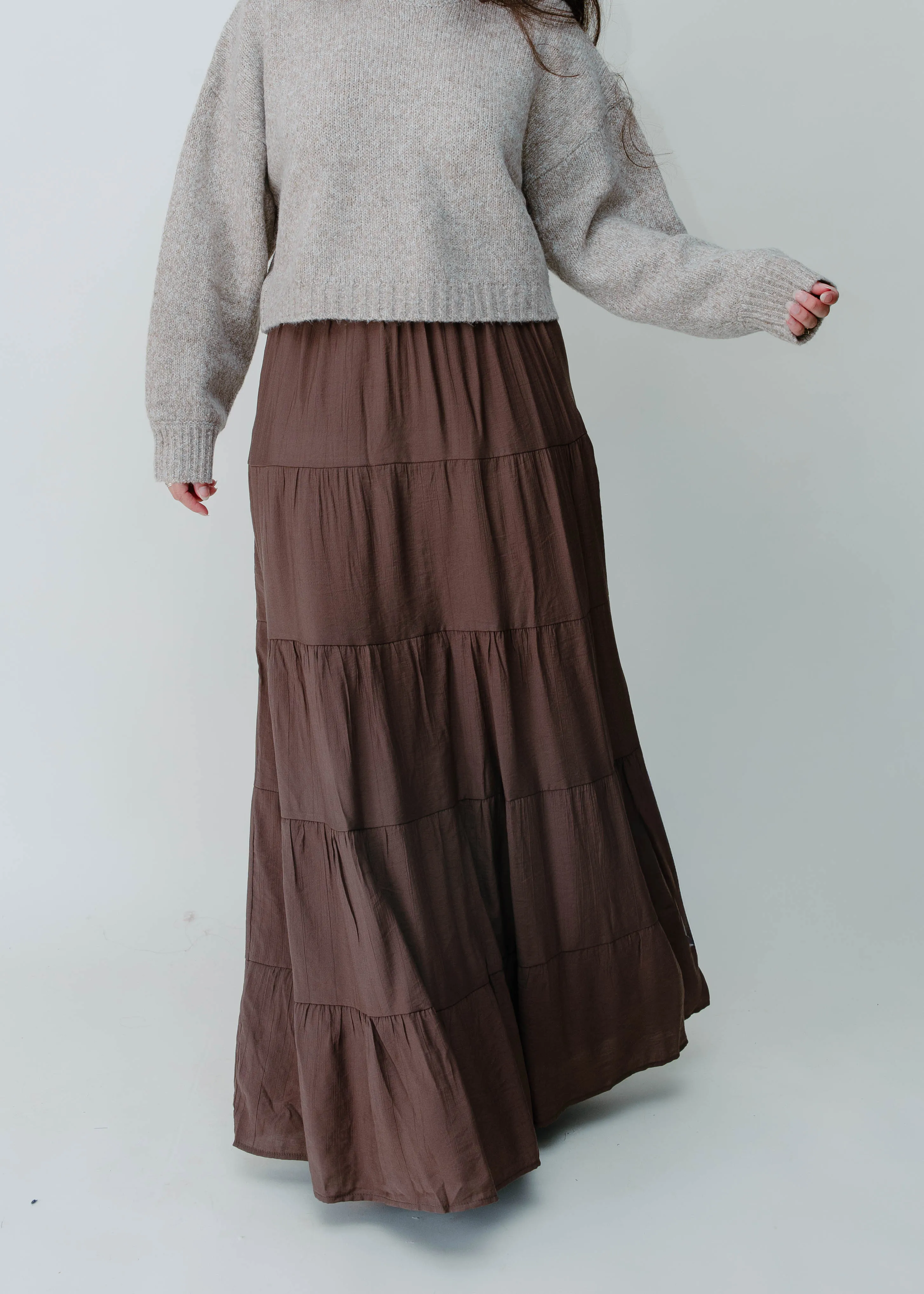 Willow Tiered Maxi Skirt - Brown sold by Vinnie Louise product image thumbnail 3