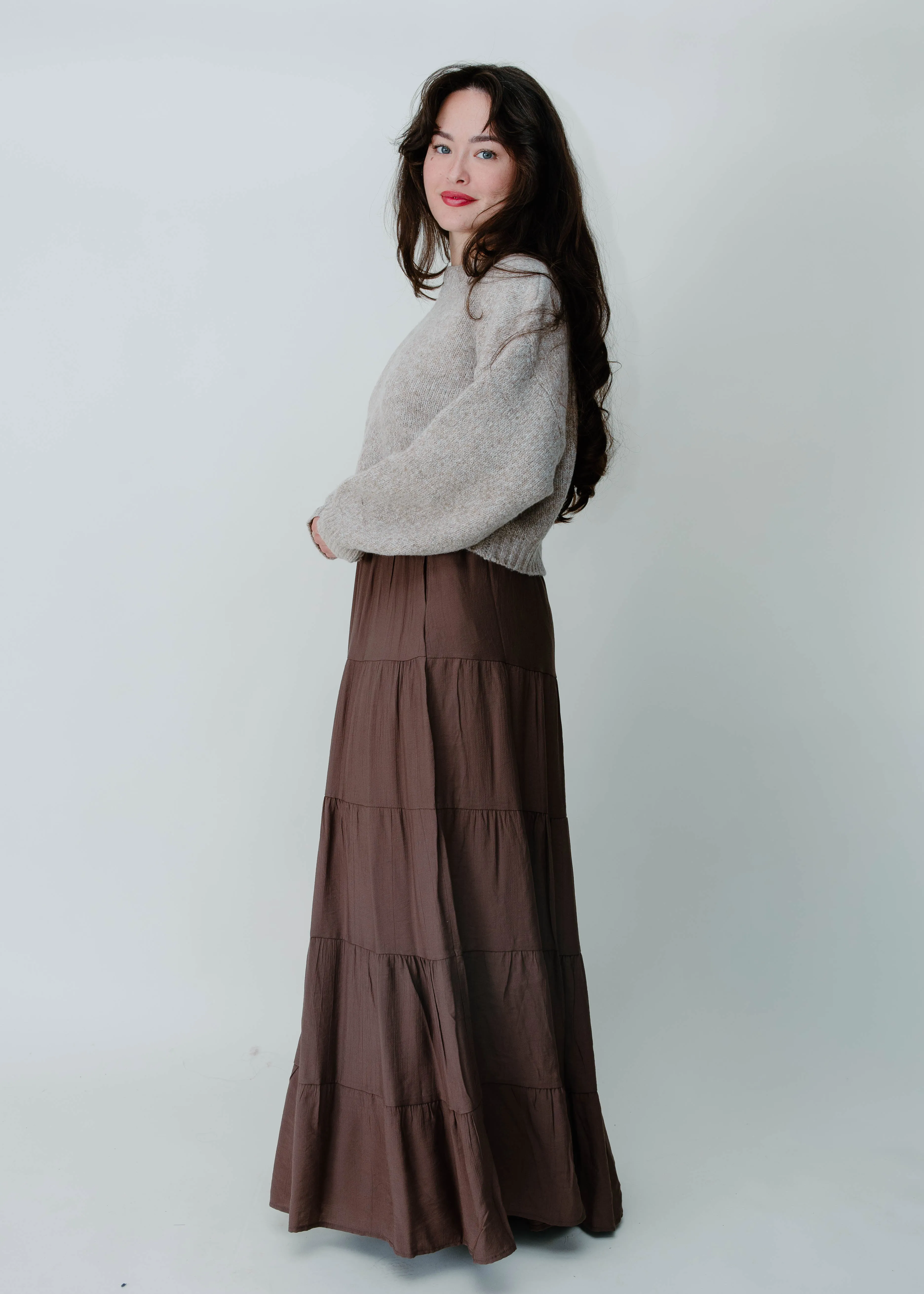 Willow Tiered Maxi Skirt - Brown sold by Vinnie Louise product image thumbnail 2