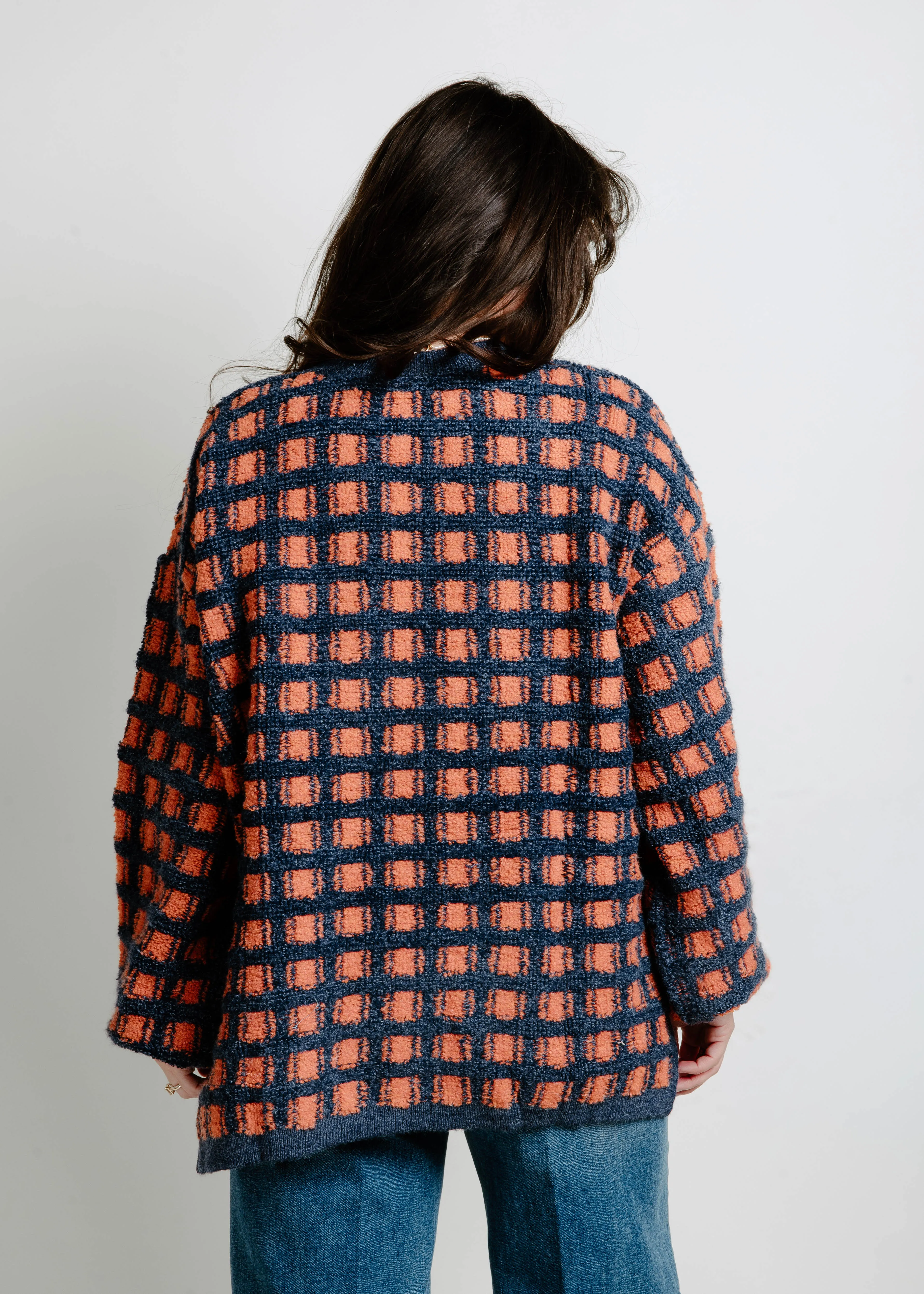 Jonah Checkered Sweater - Navy sold by Vinnie Louise product image thumbnail 5