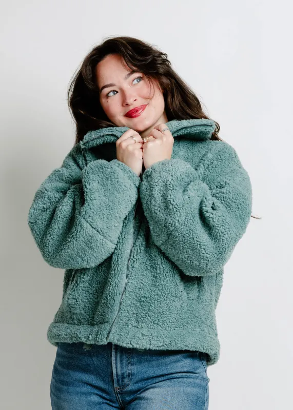 Kori Sherpa Jacket - Jade sold by Vinnie Louise