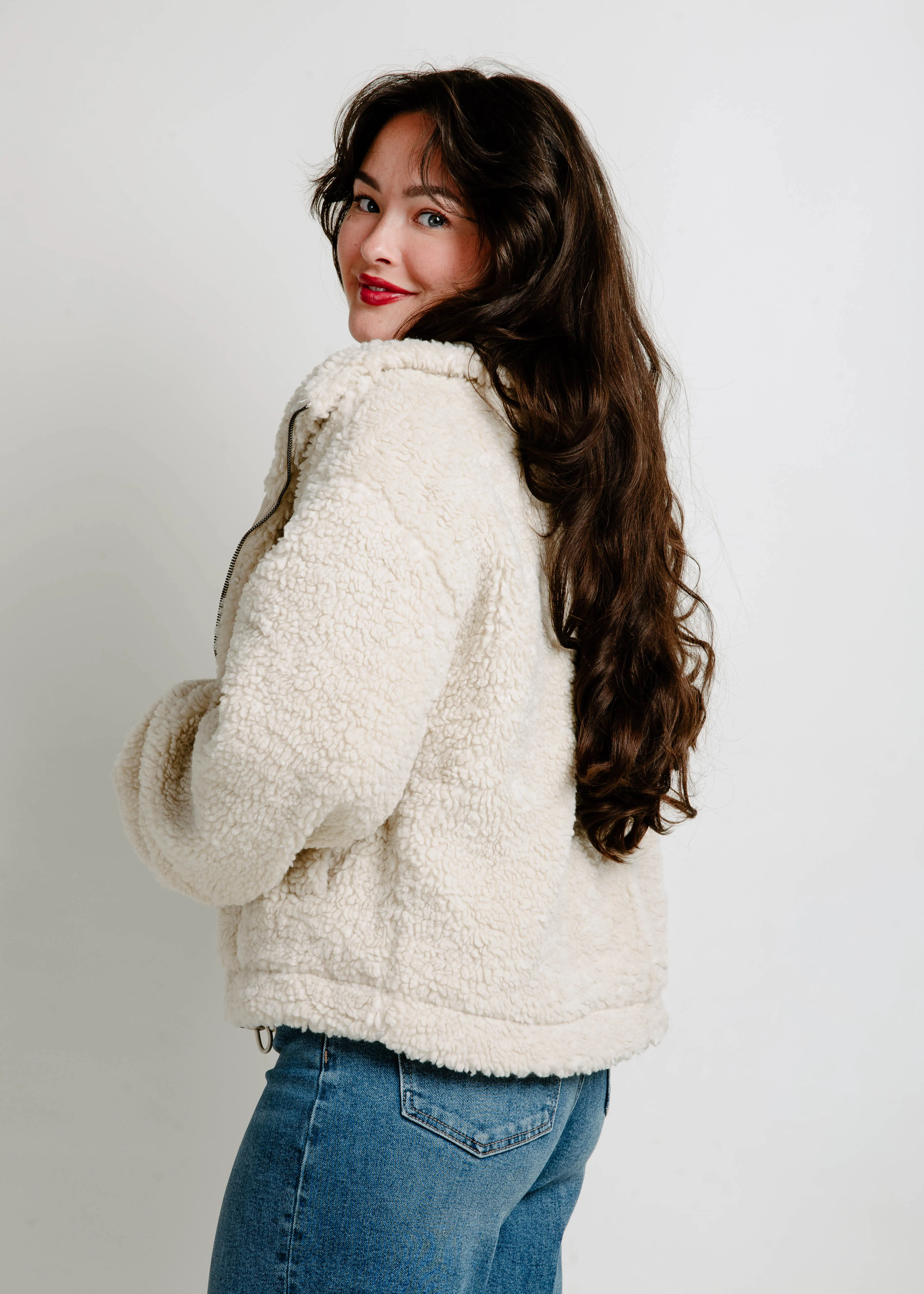 Kori Sherpa Jacket - Bone sold by Vinnie Louise product image thumbnail 3