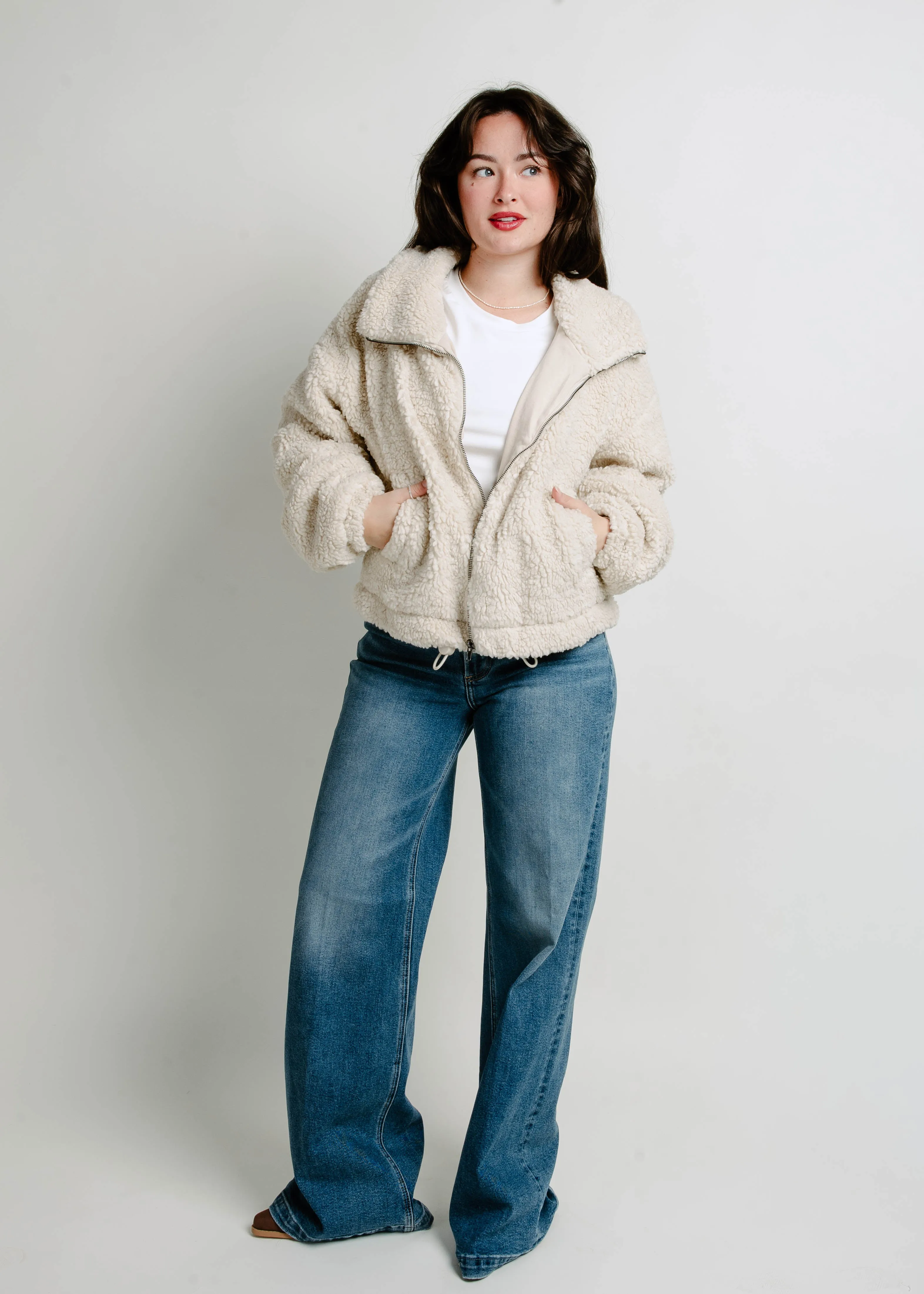 Kori Sherpa Jacket - Bone sold by Vinnie Louise product image thumbnail 4