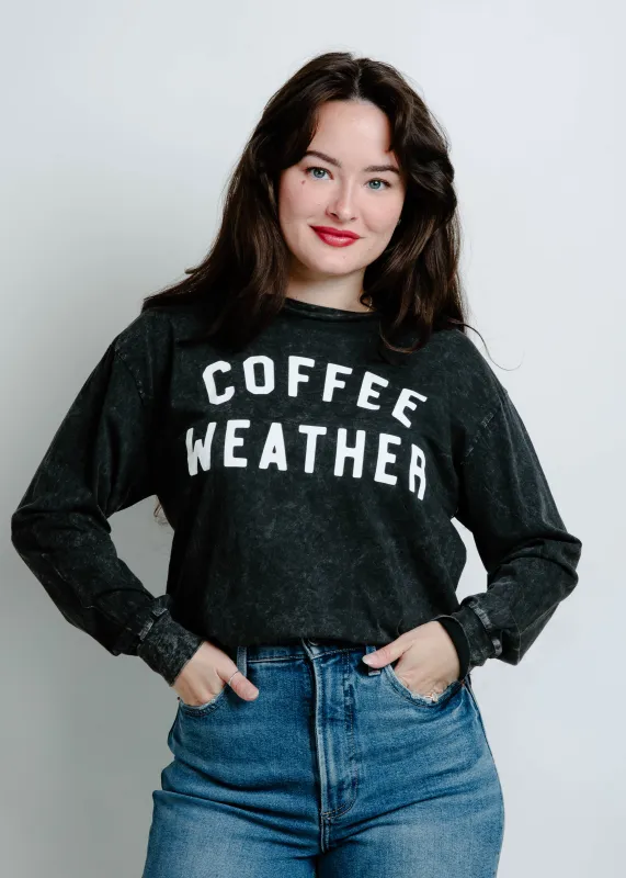 Coffee Weather Graphic Crewneck - Black sold by Vinnie Louise