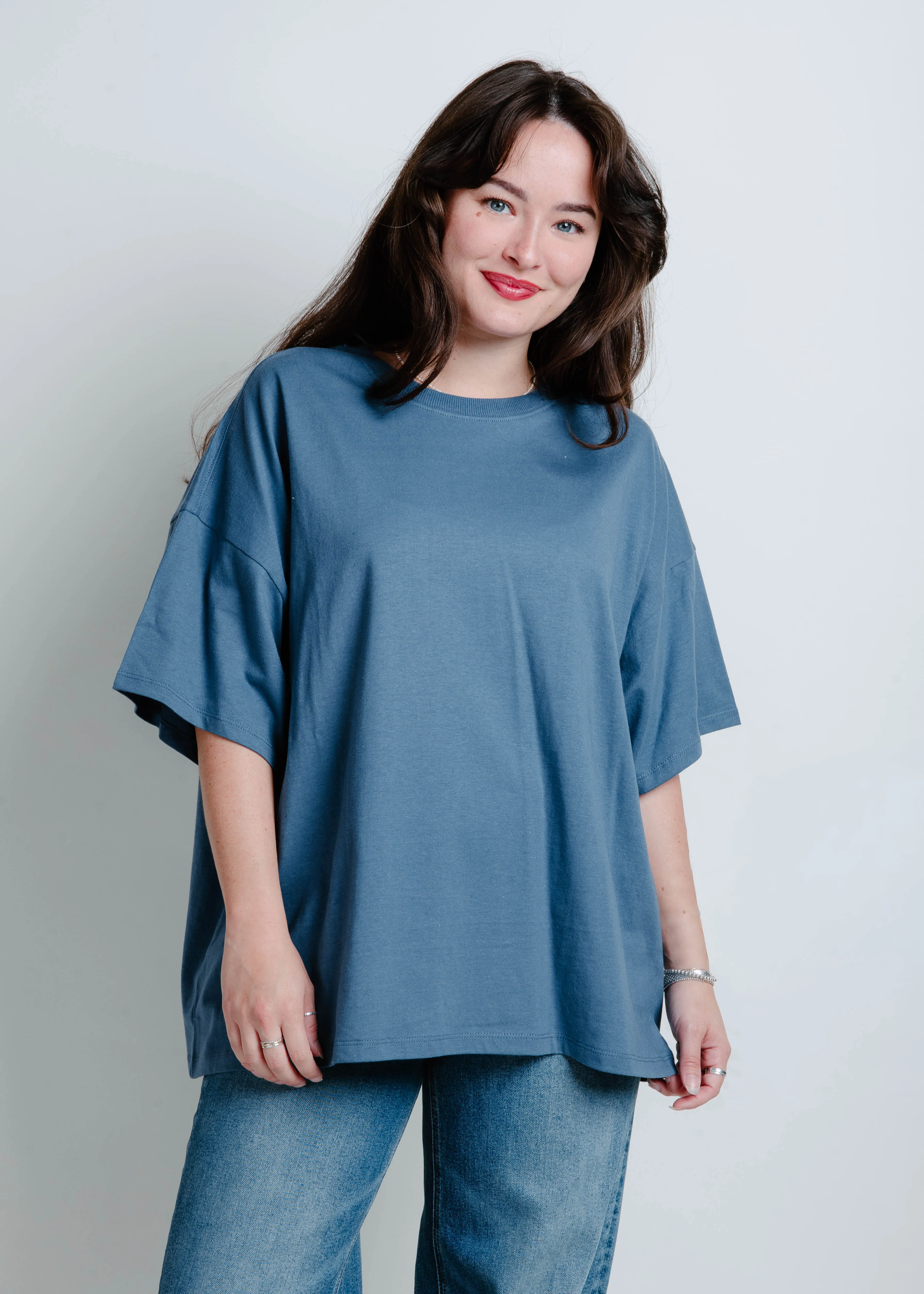 Simple Town Oversized Tee - Dusty Navy sold by Vinnie Louise product image thumbnail 2