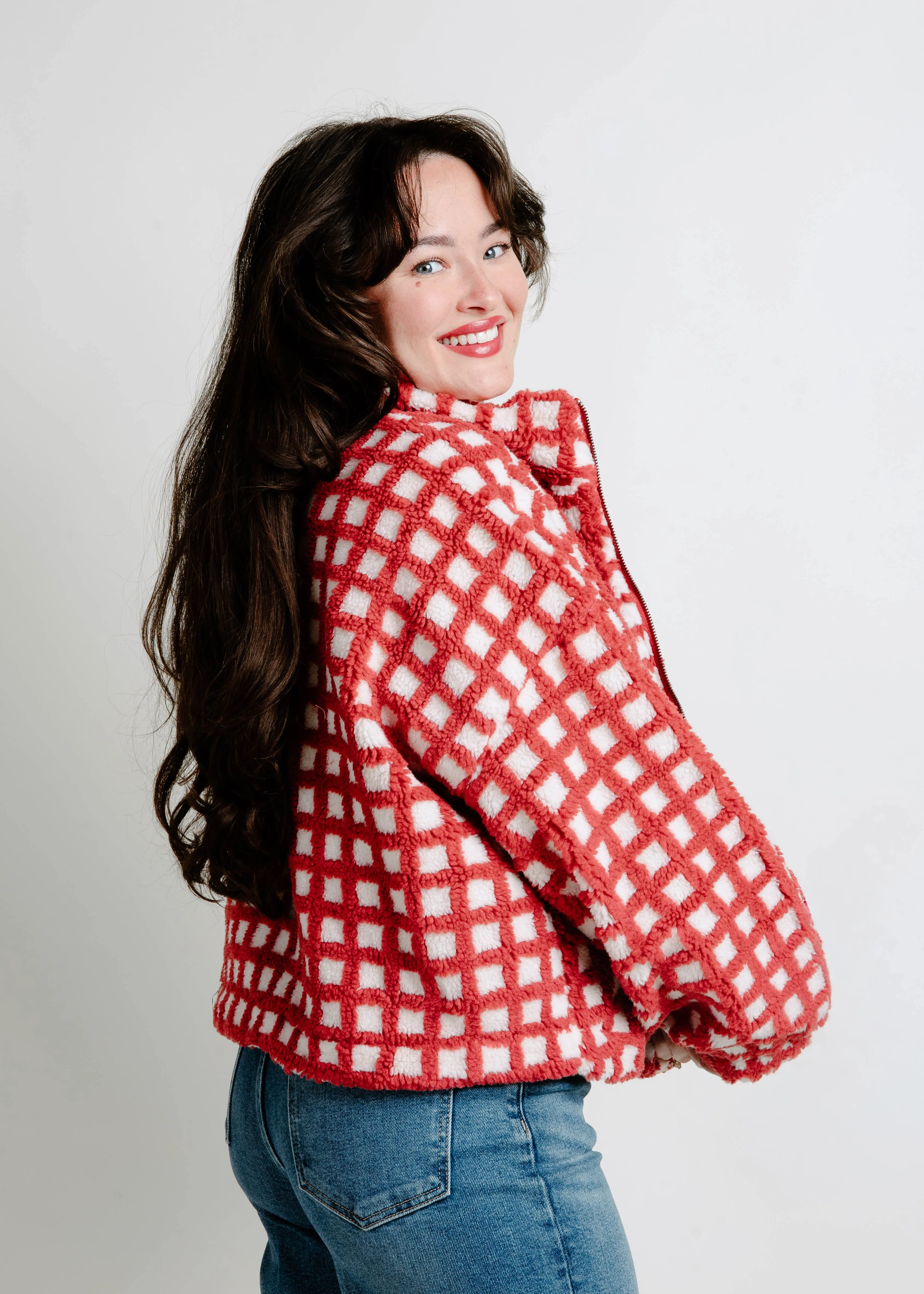 Danni Sherpa Jacket - Red sold by Vinnie Louise product image thumbnail 4