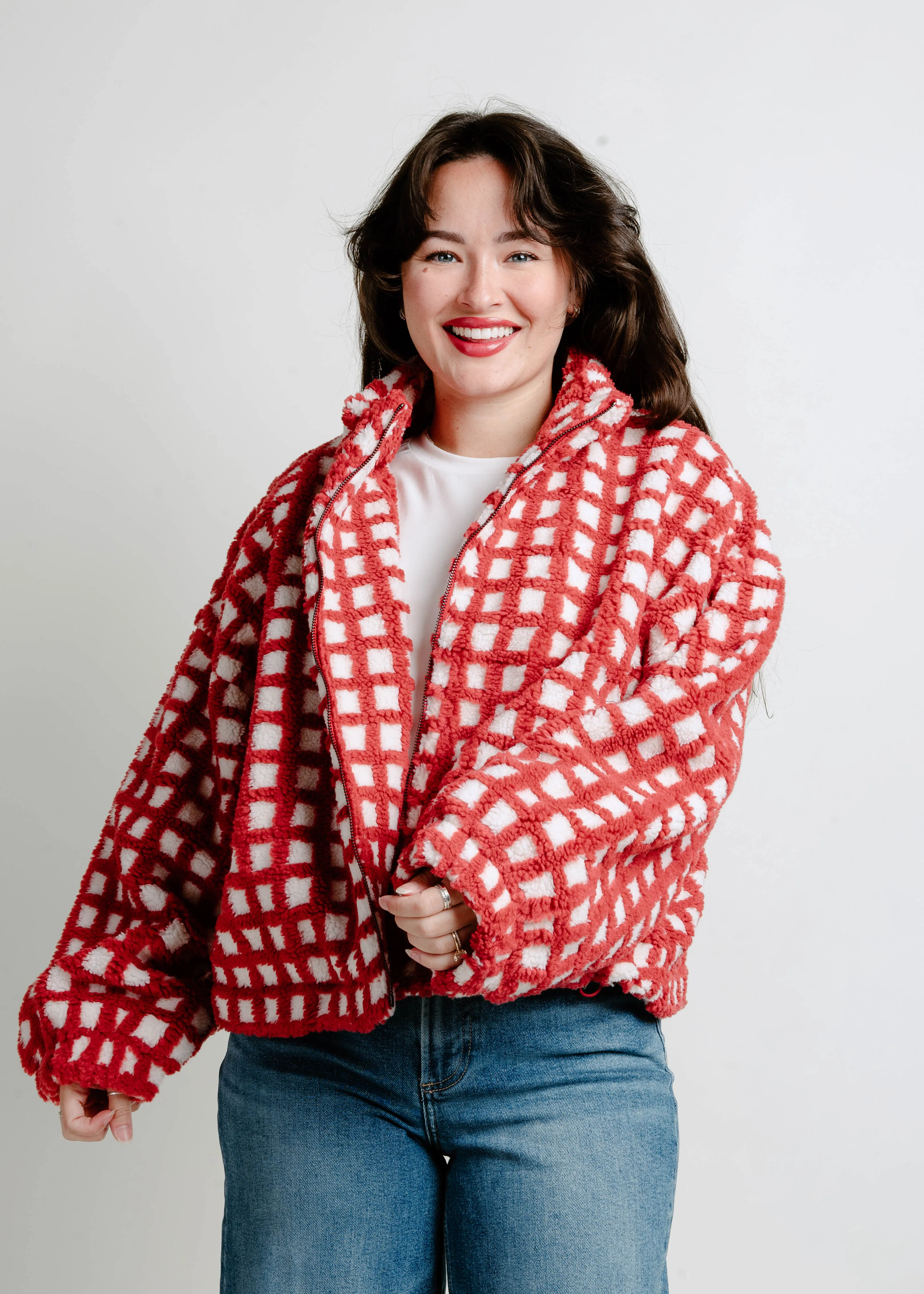 Danni Sherpa Jacket - Red sold by Vinnie Louise product image thumbnail 3